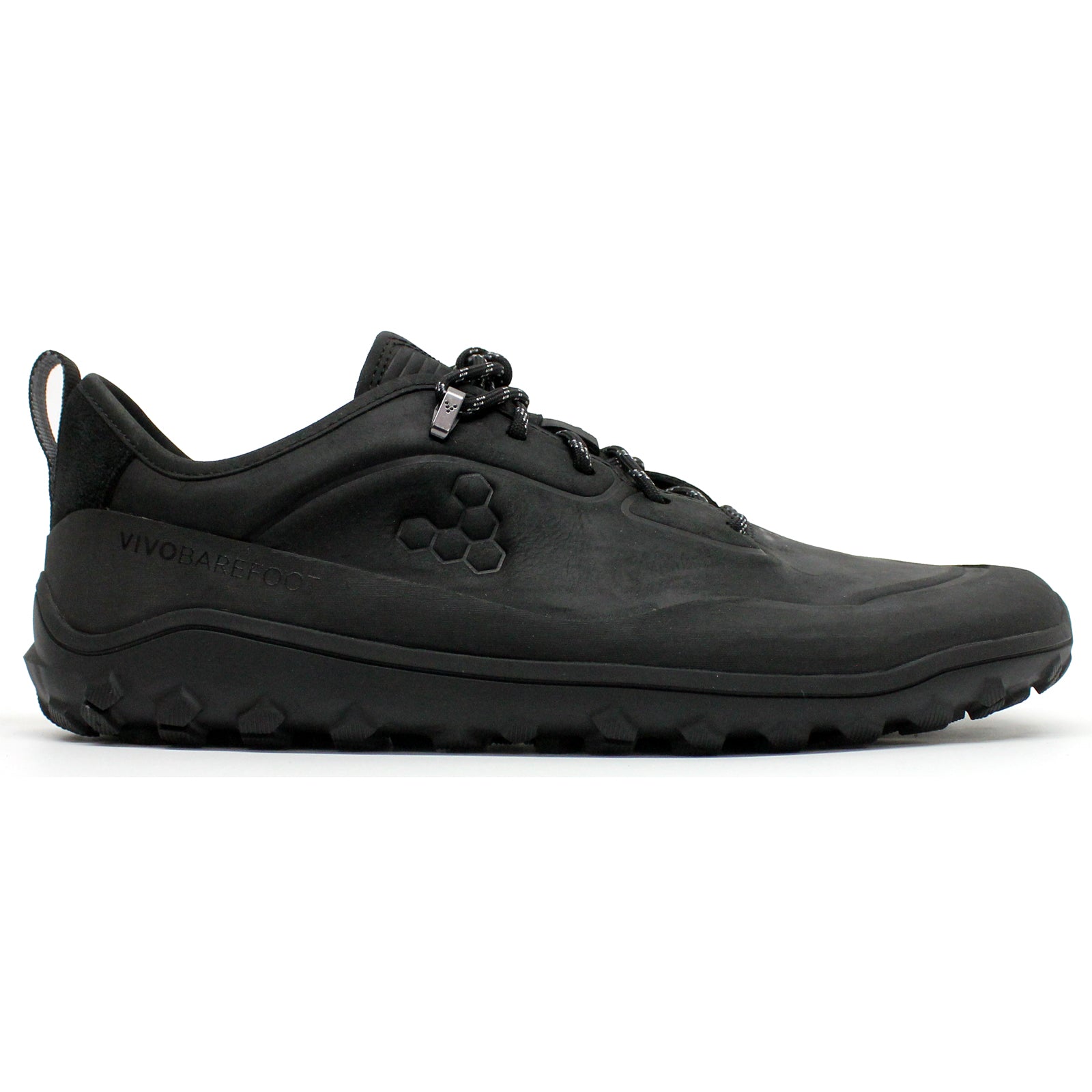 Vivobarefoot Tracker Leather Low 309534-01 Leather Mens Trainers - Obsidian - 42#color_obsidian