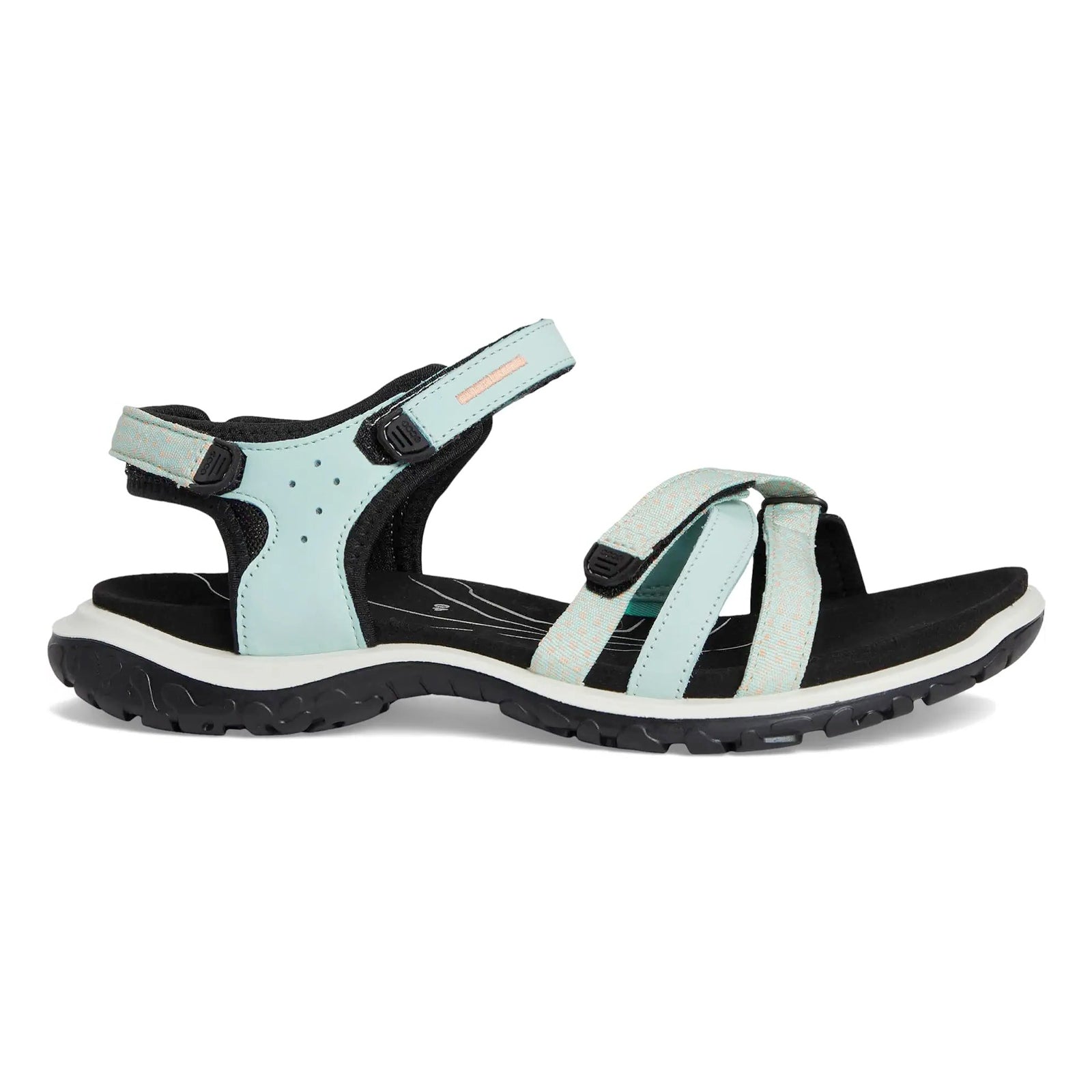 Ecco Offroad Roam Leather Textile Womens Sandals#color_emerald dusty peach