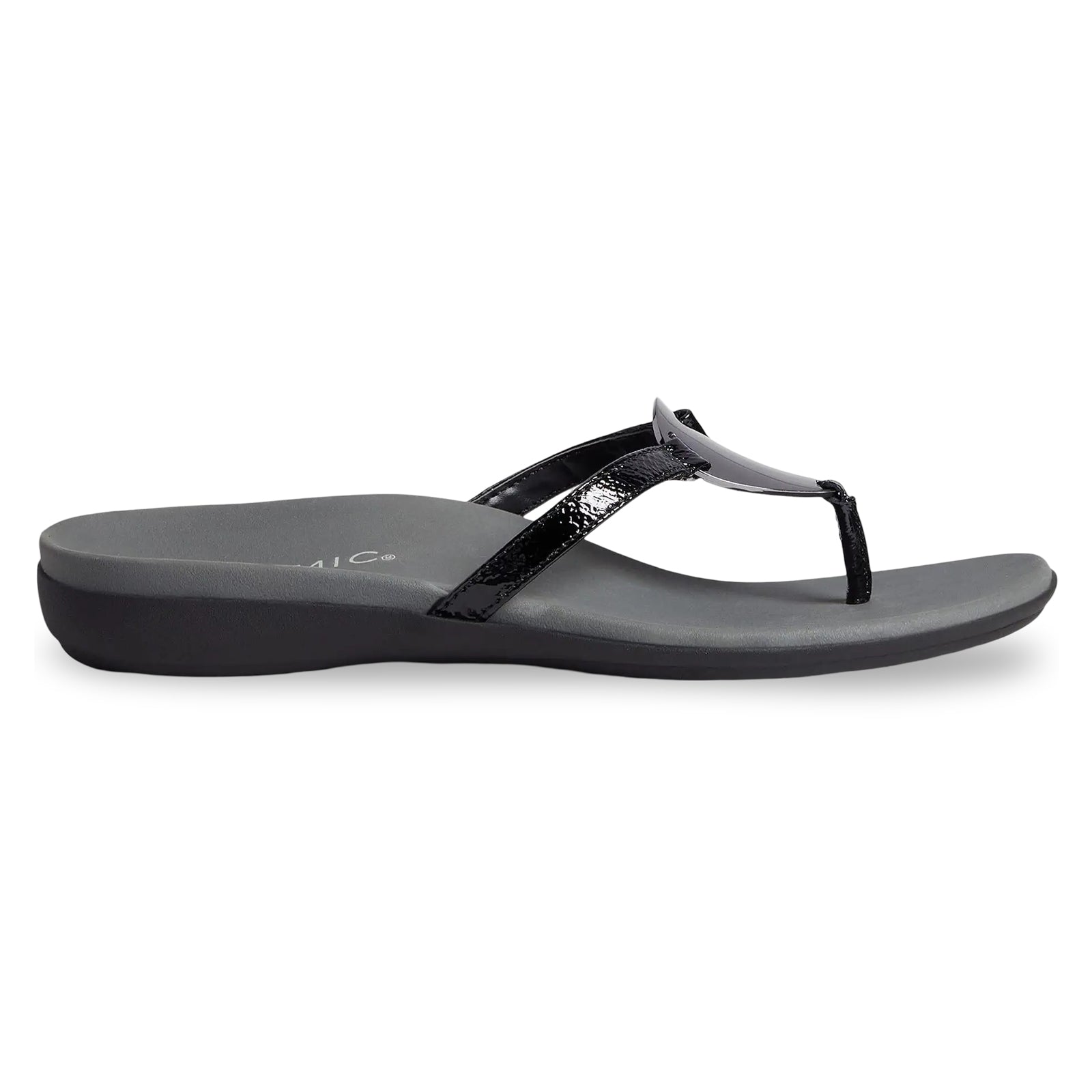 Vionic Raysa Patent Leather Womens Sandals#color_black