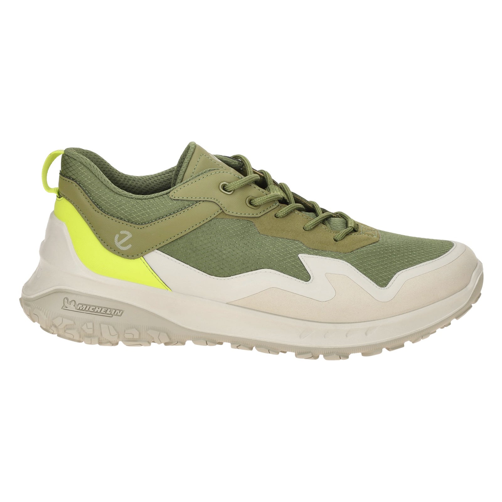 Ecco Ult-trn Textile Leather Mens Trainers#color_gravel acorn lime punch