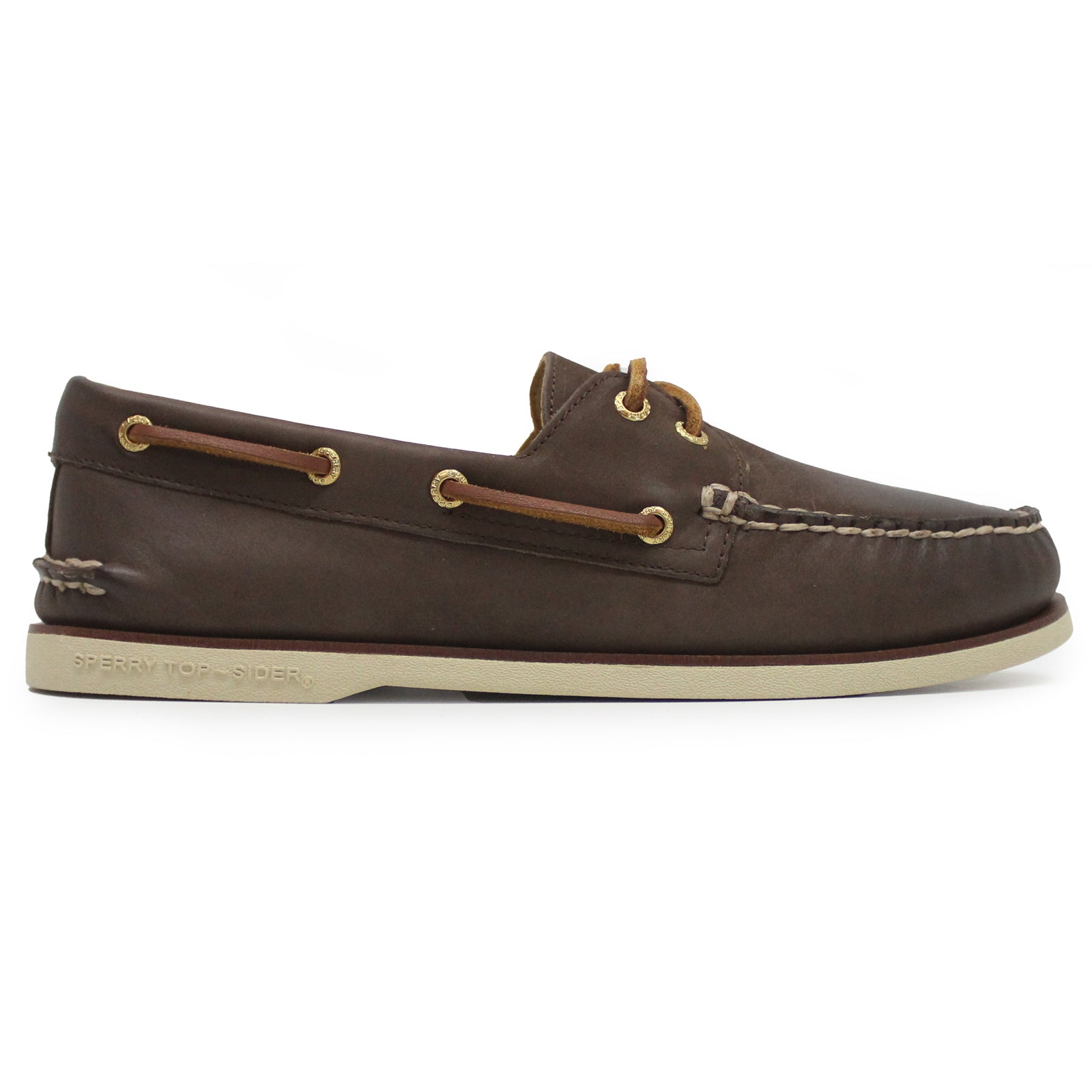 Sperry Gold Authentic Original 2-Eye Full Grain Leather Mens Shoes#color_brown brun