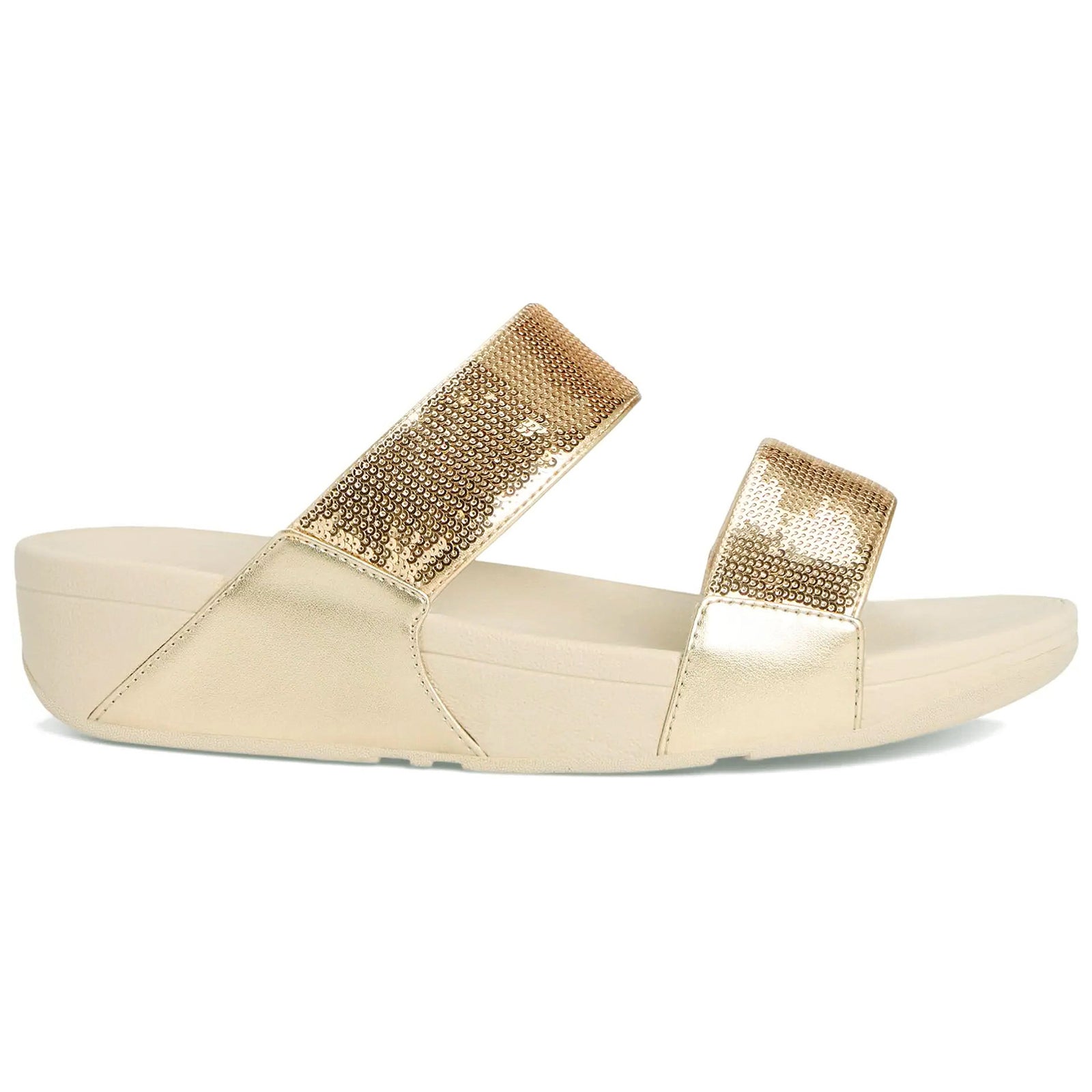 FitFlop Lulu Sequin Slides Polyurethane Womens Sandals#color_plantino