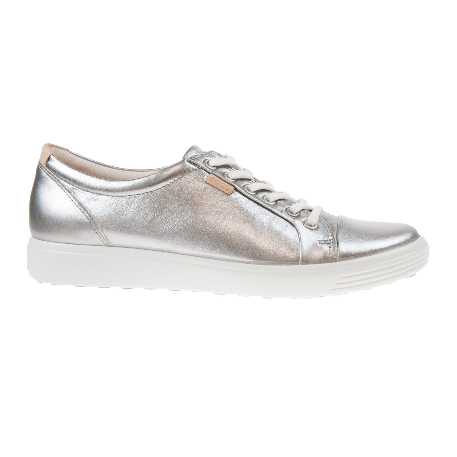 Ecco Soft 7 430003 430003-61159 Nubuck Womens Trainers - Metallic Silver - 41#color_metallic silver