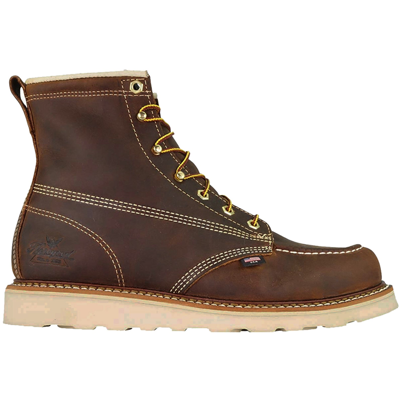 Thorogood 6 Inch Moc Toe Non Safety Leather Mens Boots#color_brown