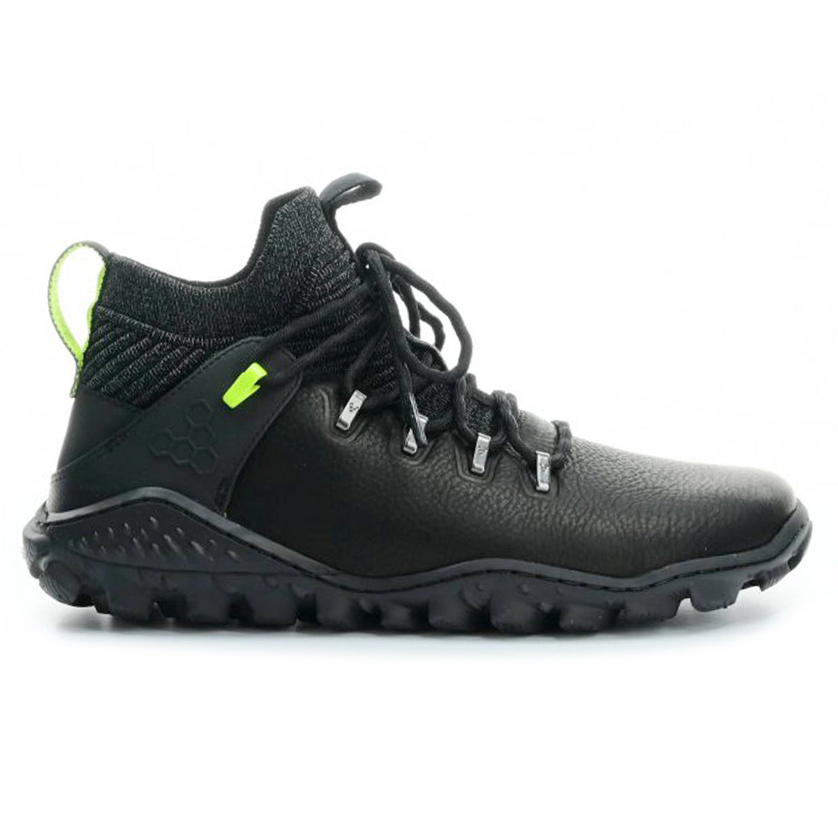 Vivobarefoot Magna Forest ESC Leather Textile Womens Boots#color_obsidian lime