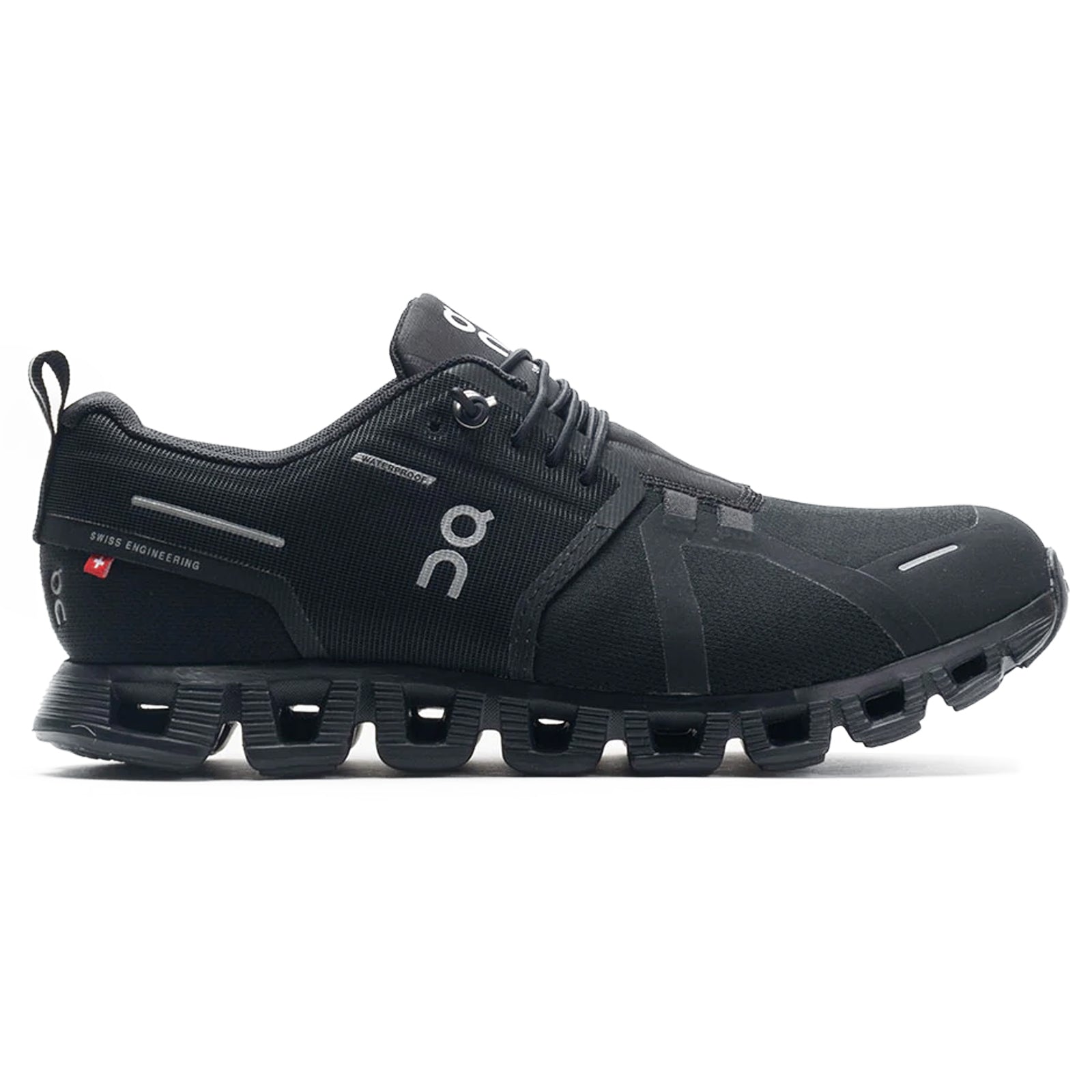 On Cloud 5 Waterproof 59-98842 Textile Synthetic Mens Trainers - All Black - 45#color_all black