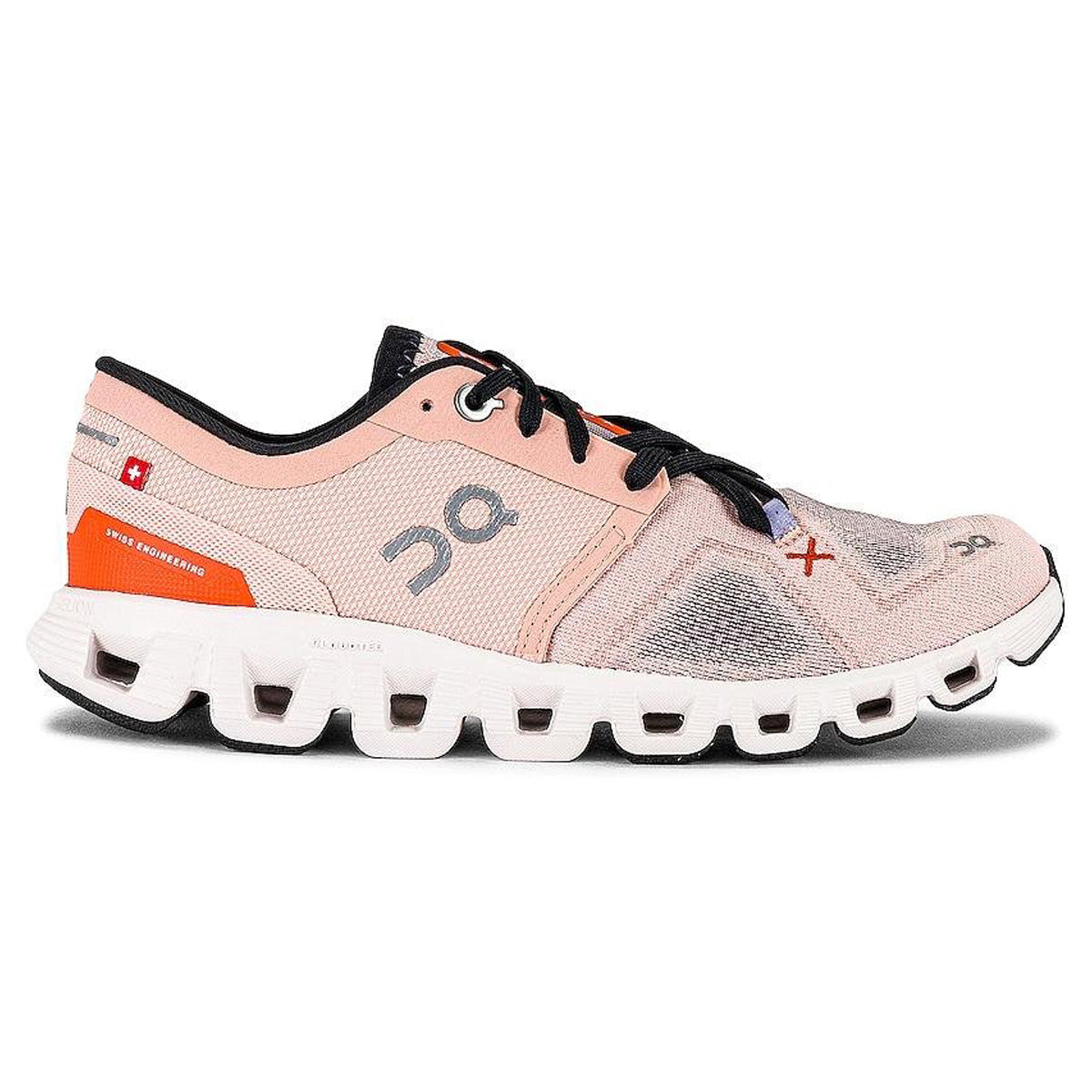 On Cloud X 3 Textile Synthetic Womens Trainers#color_rose sand