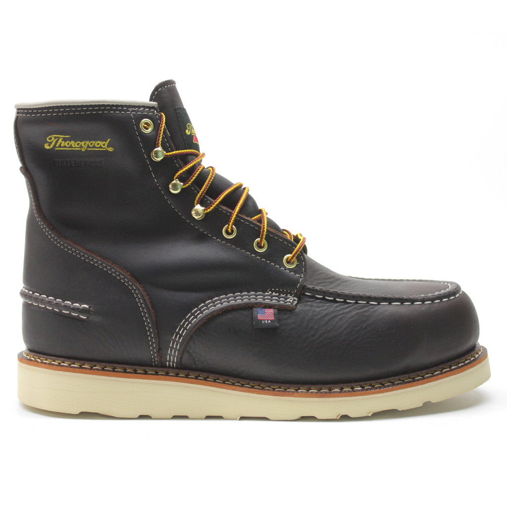Thorogood 6" Moc Toe WP Non Safety Leather Mens Boots#color_dark brown