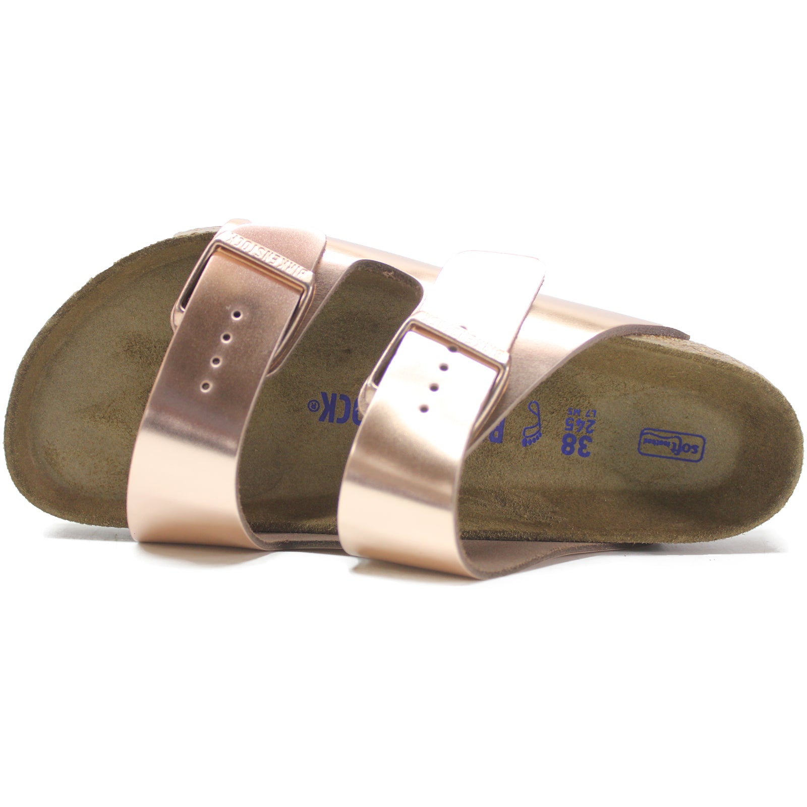 Birkenstock Arizona Leather Womens Sandals#color_metallic copper