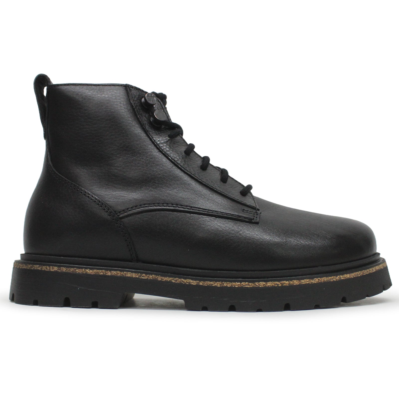 Birkenstock Highwood Lace Mid Natural Leather Women's Boots#color_black