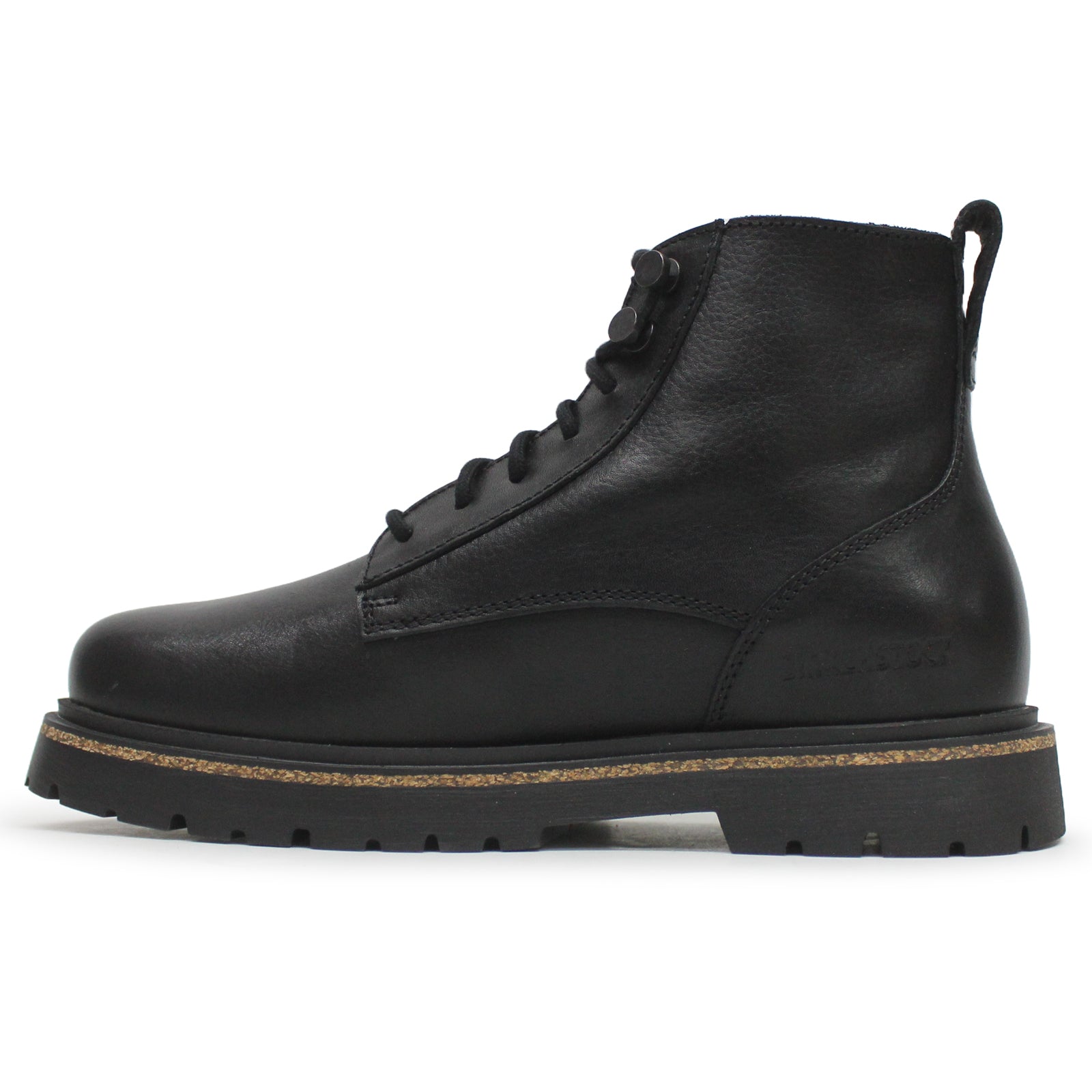 Birkenstock Highwood Lace Mid Natural Leather Women's Boots#color_black