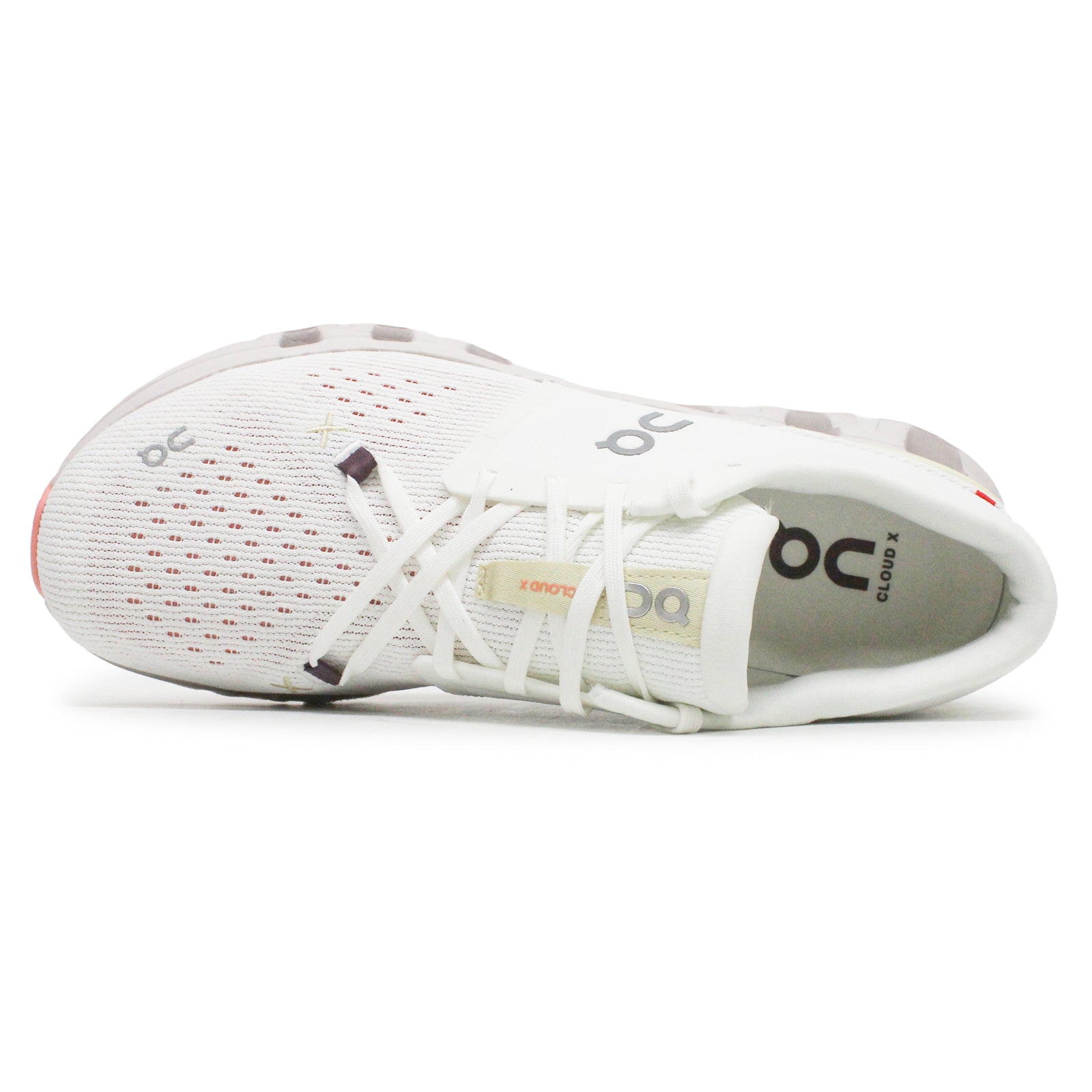 On Cloud X 4 Textile Synthetic Women's Running Shoes#color_ivory sand