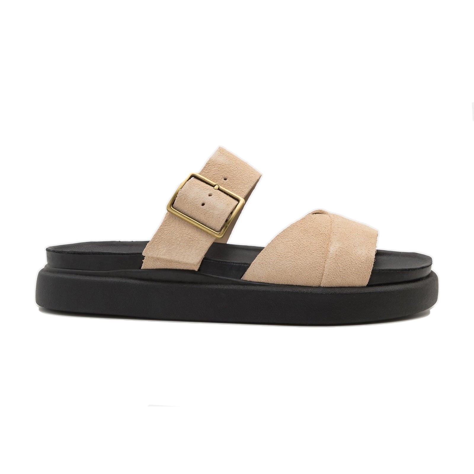 Clarks Aristella Mule Suede Womens Sandals#color_ecru
