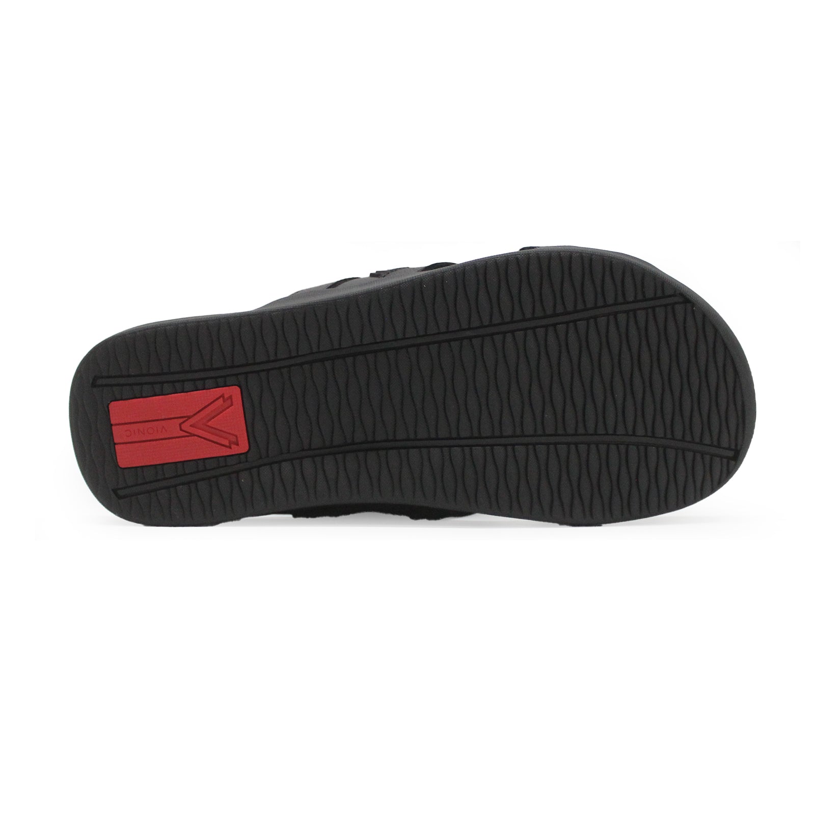Vionic MTide Slide Leather Mens Sandals#color_black