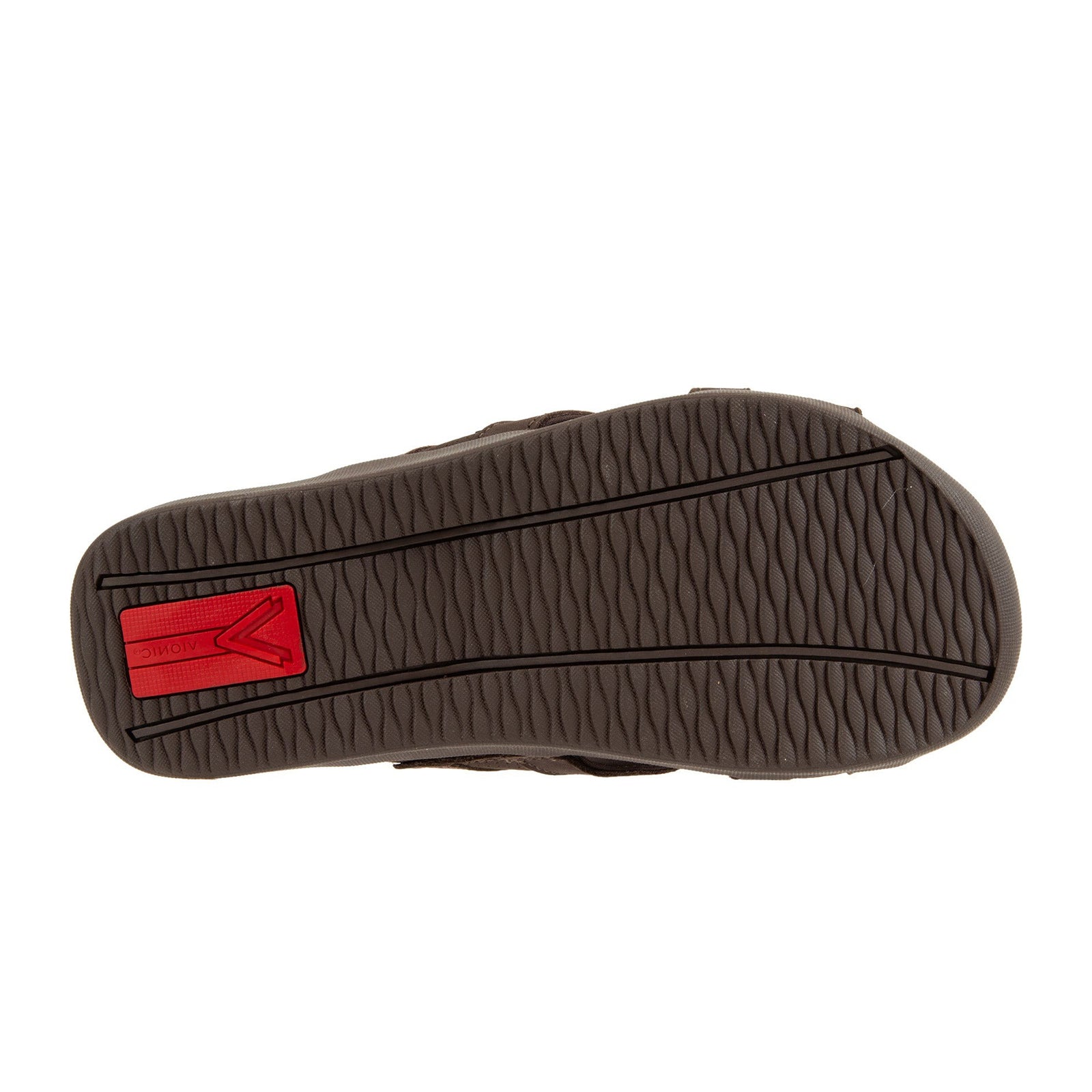 Vionic MTide Slide Leather Mens Sandals#color_chocolate