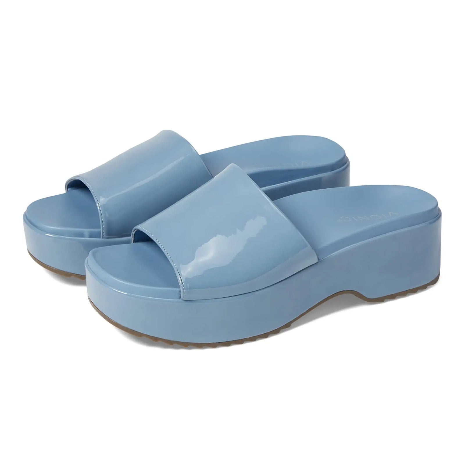 Vionic Trista Patent Synthetic Womens Sandals#color_blue shadow