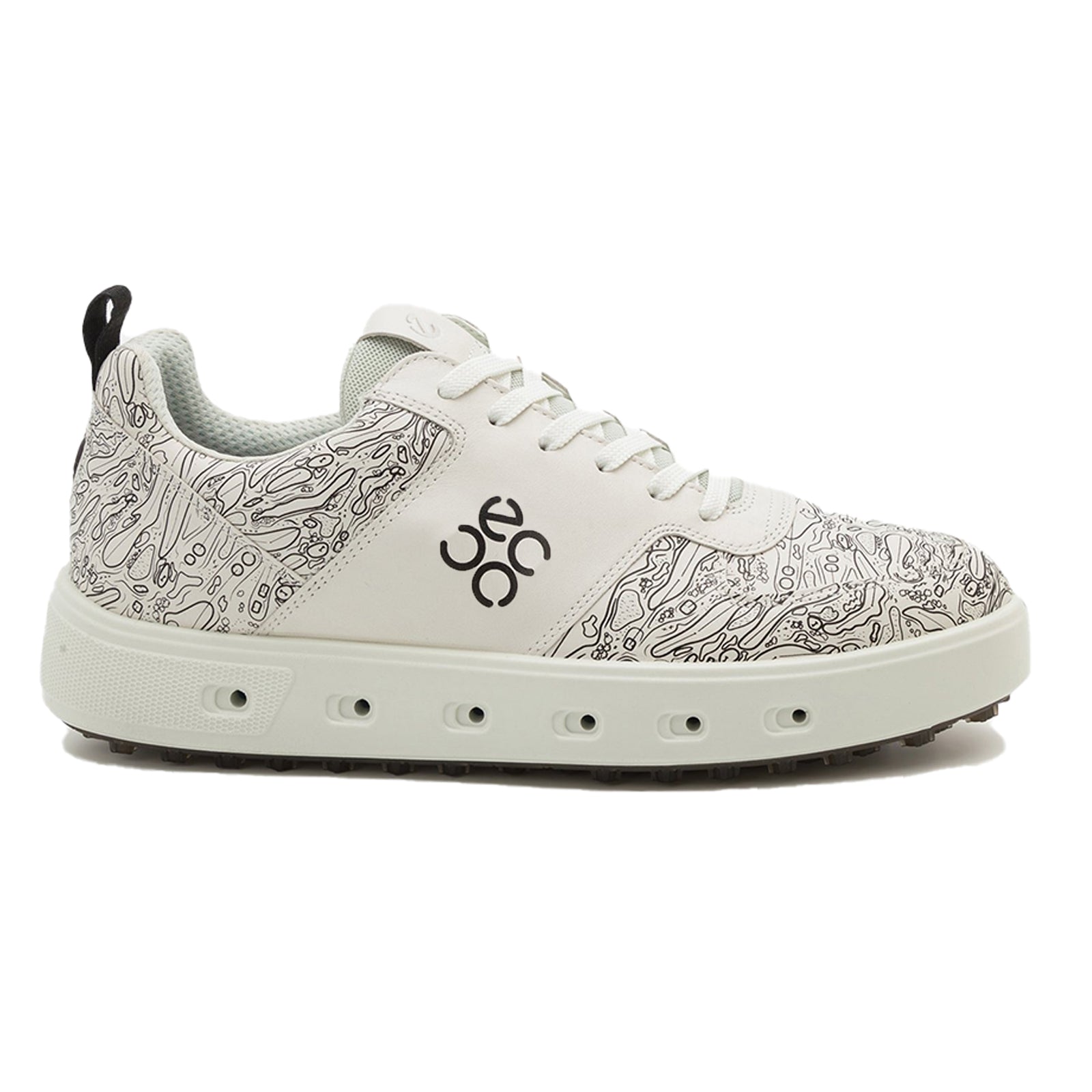Ecco Golf Street 720 Leather Mens Trainers#color_white