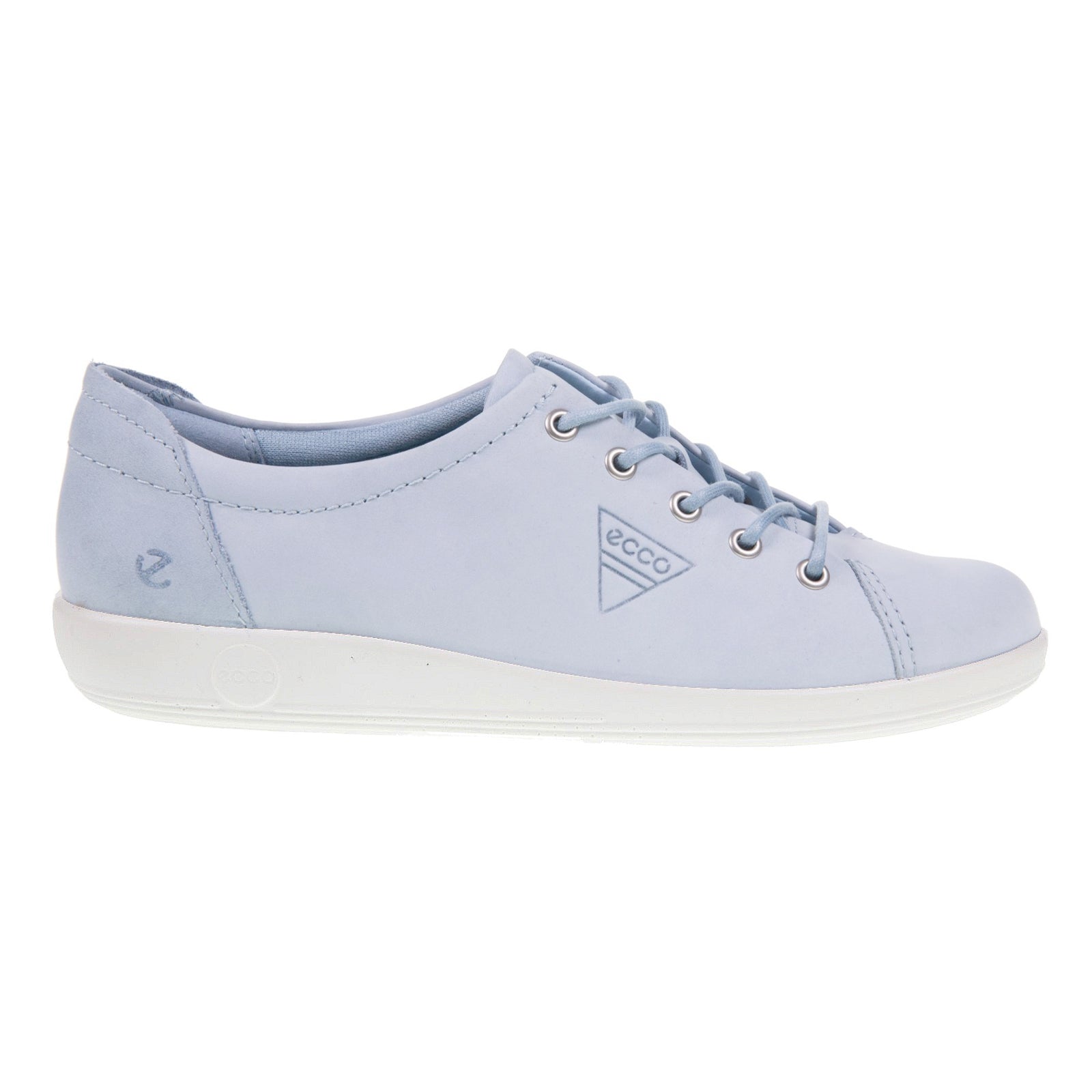 Ecco Soft 2.0 Nubuck Leather Womens Trainers#color_dusty blue