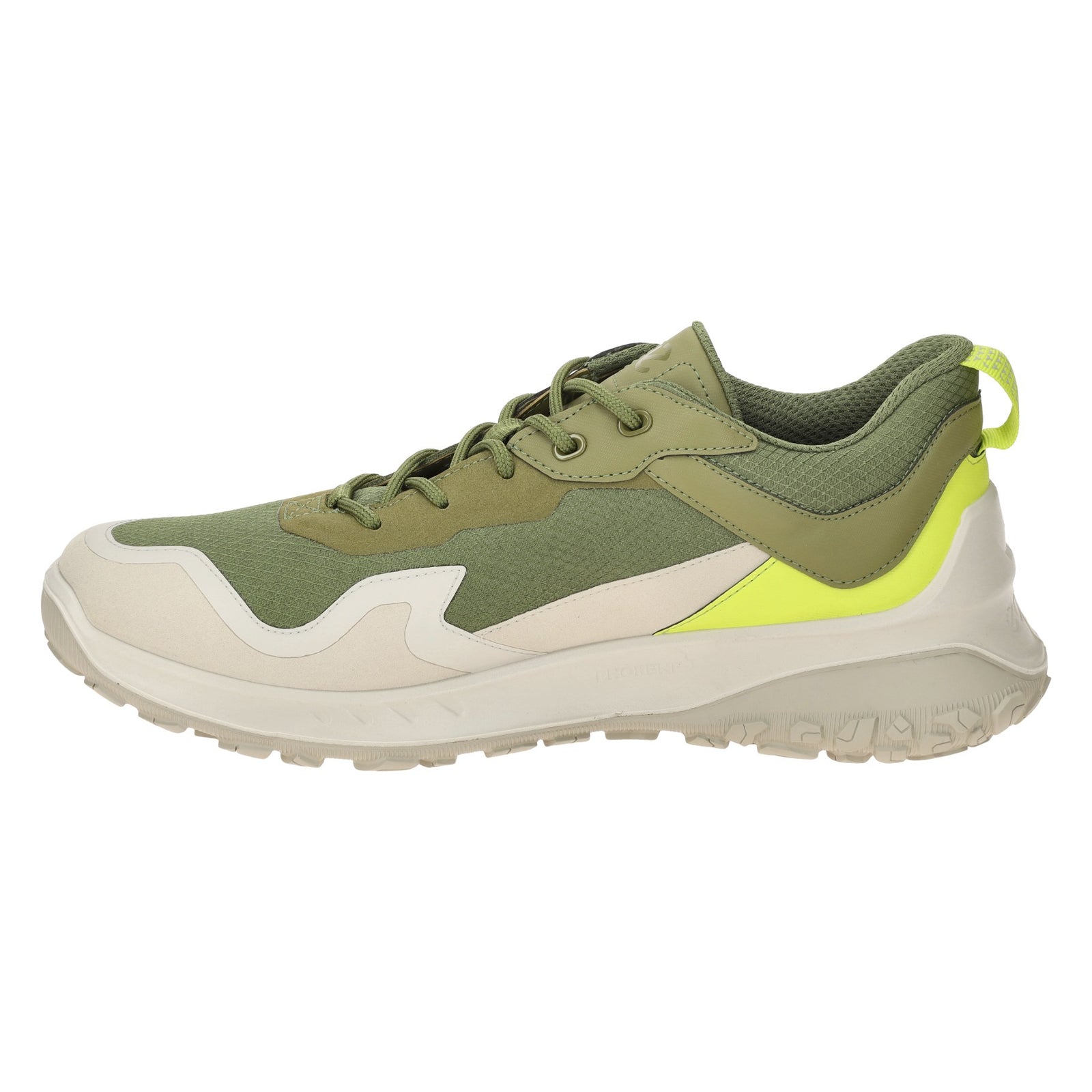 Ecco Ult-trn Textile Leather Mens Trainers#color_gravel acorn lime punch