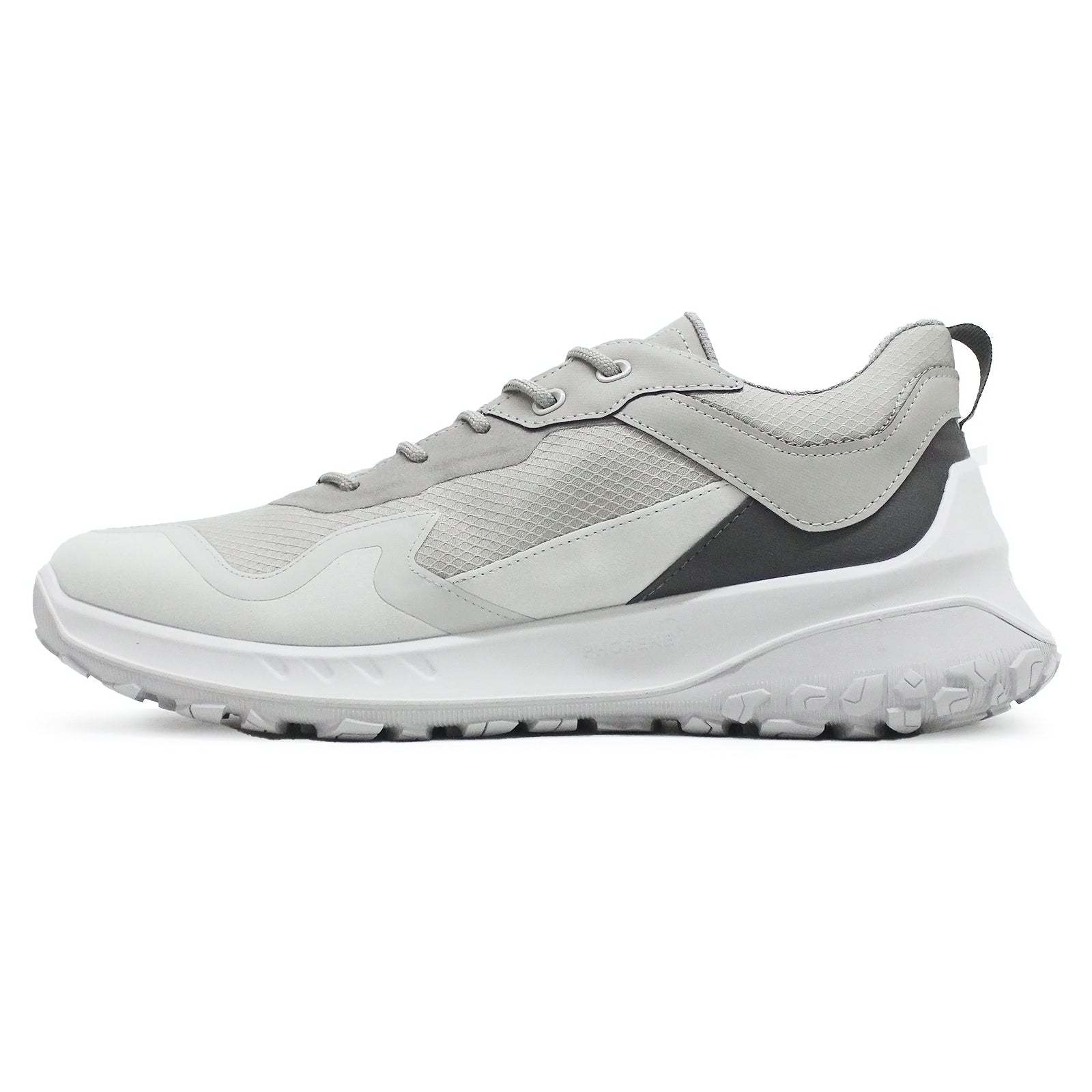 Ecco Ult-trn Textile Leather Mens Trainers#color_concrete wild dove magnet