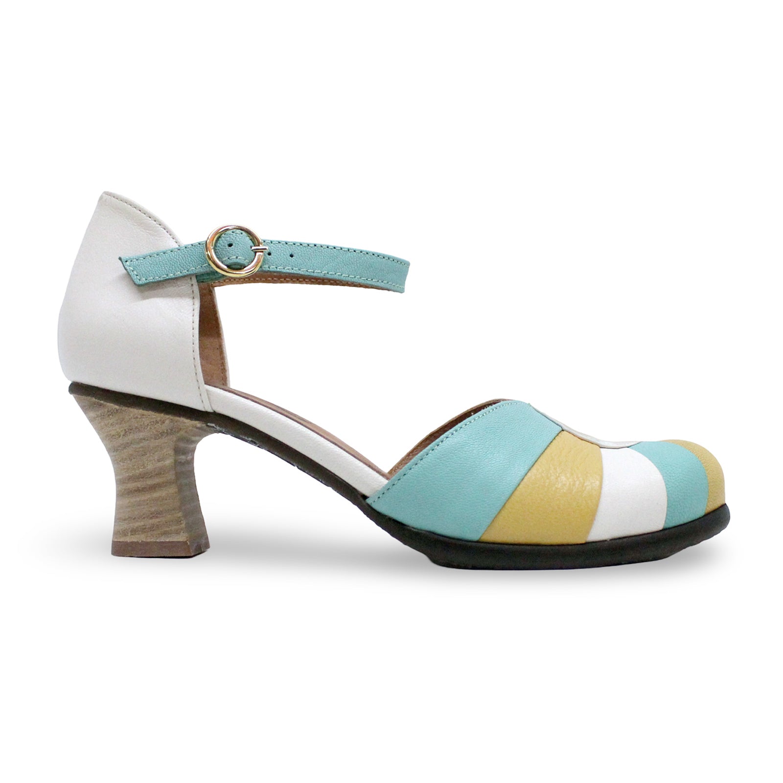 Fly London BESH087FLY Mousse Leather Womens Shoes#color_offwhite spearmint bumblebee