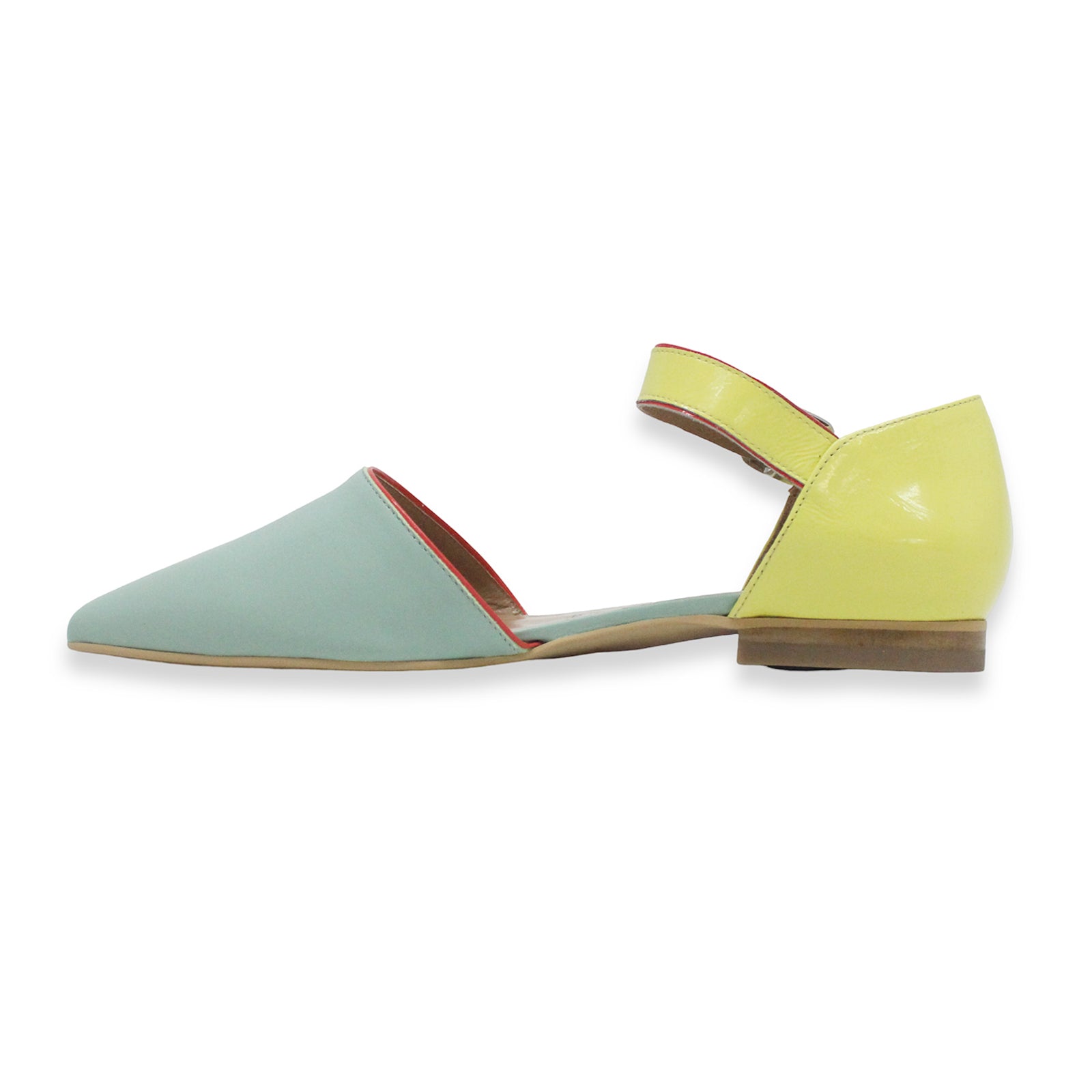 Fly London SARJ266FLY Kaiser Leather Womens Sandals#color_spearmint lemon scarlet
