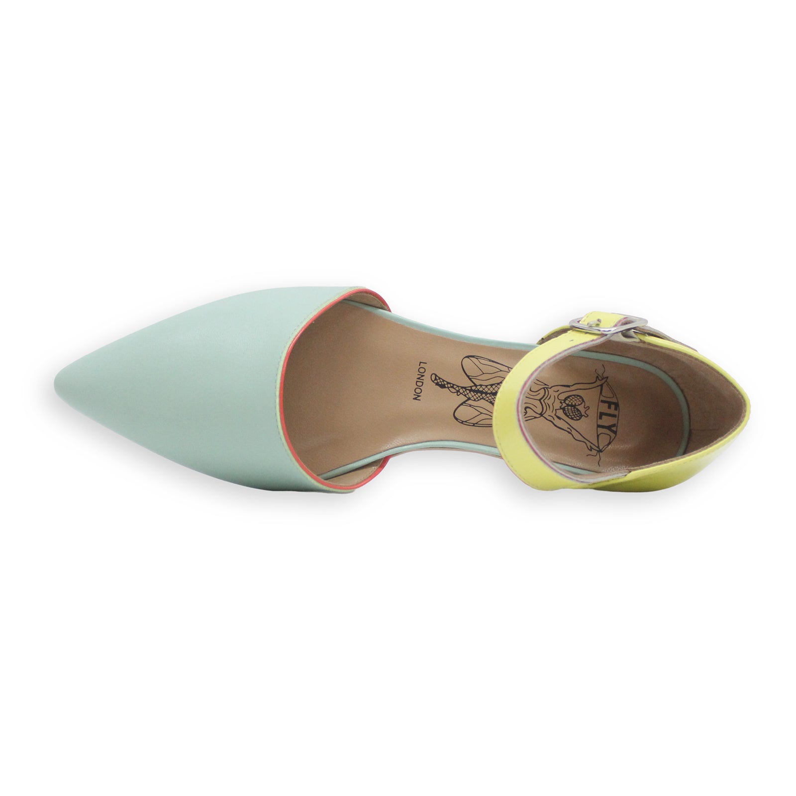 Fly London SARJ266FLY Kaiser Leather Womens Sandals#color_spearmint lemon scarlet