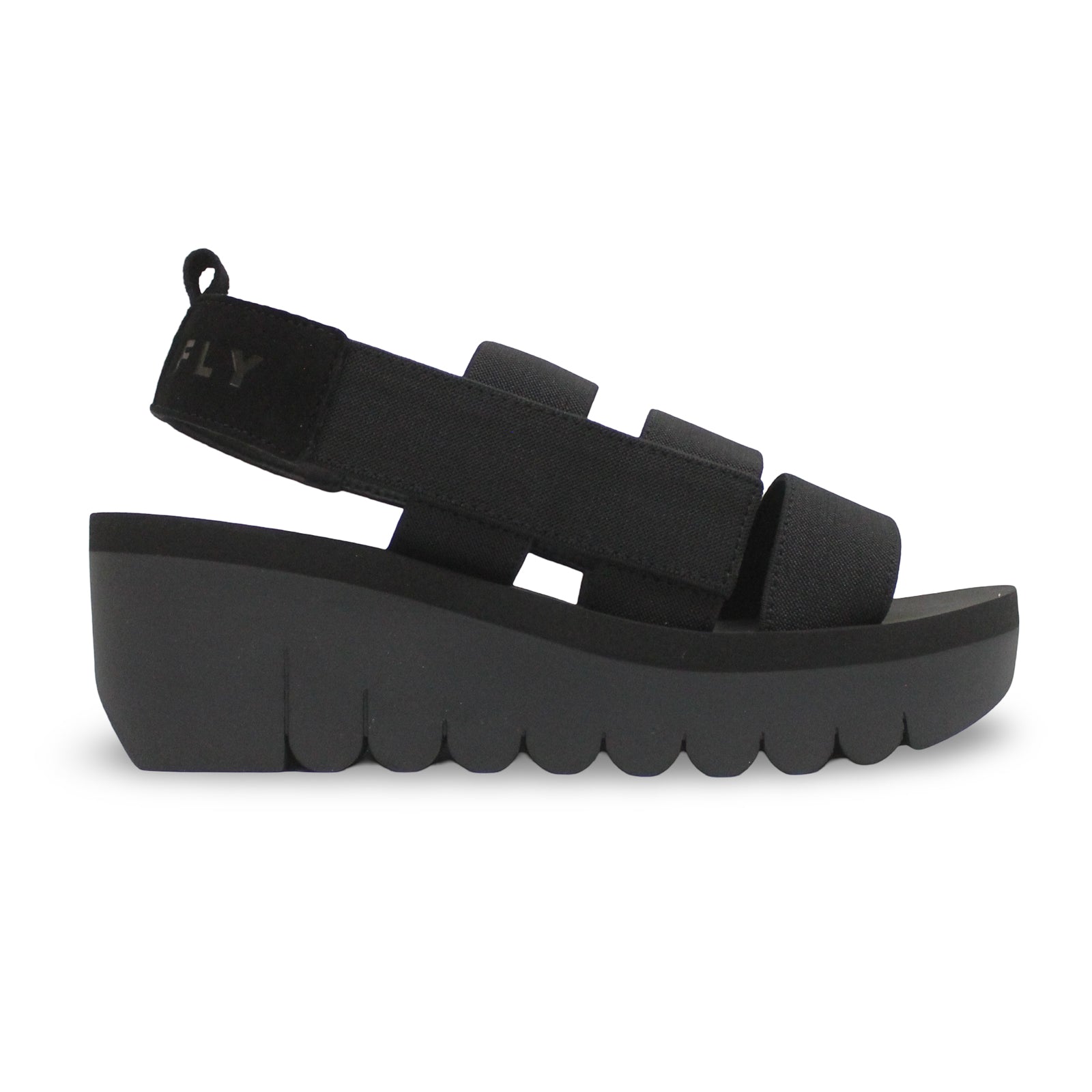 Fly London YERE847FLY Textile Leather Womens Sandals#color_black