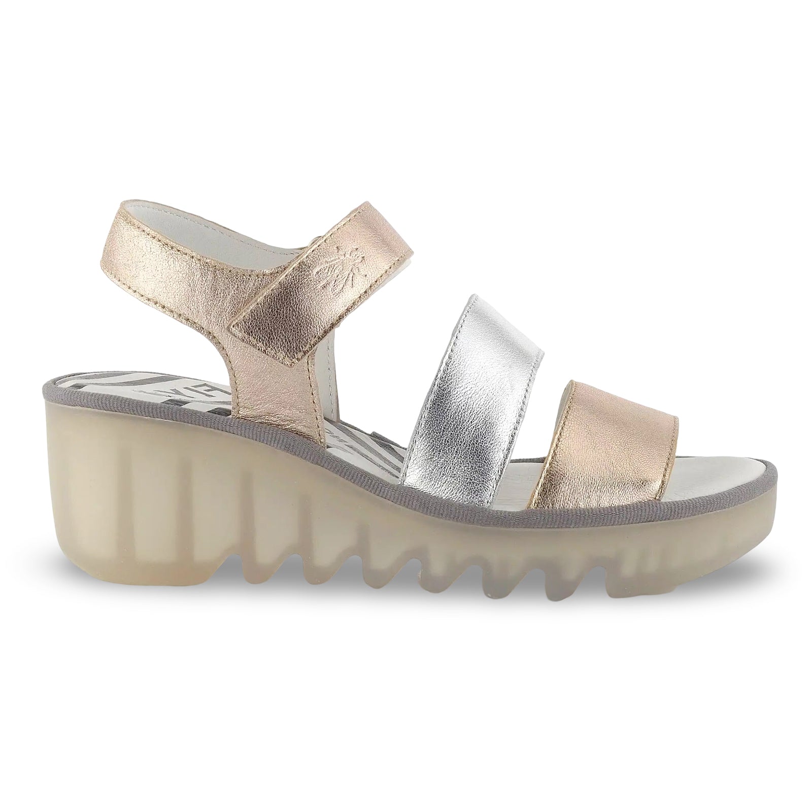 Fly London BEXY575FLY Laminato Leather Womens Sandals#color_sahar sil sahar