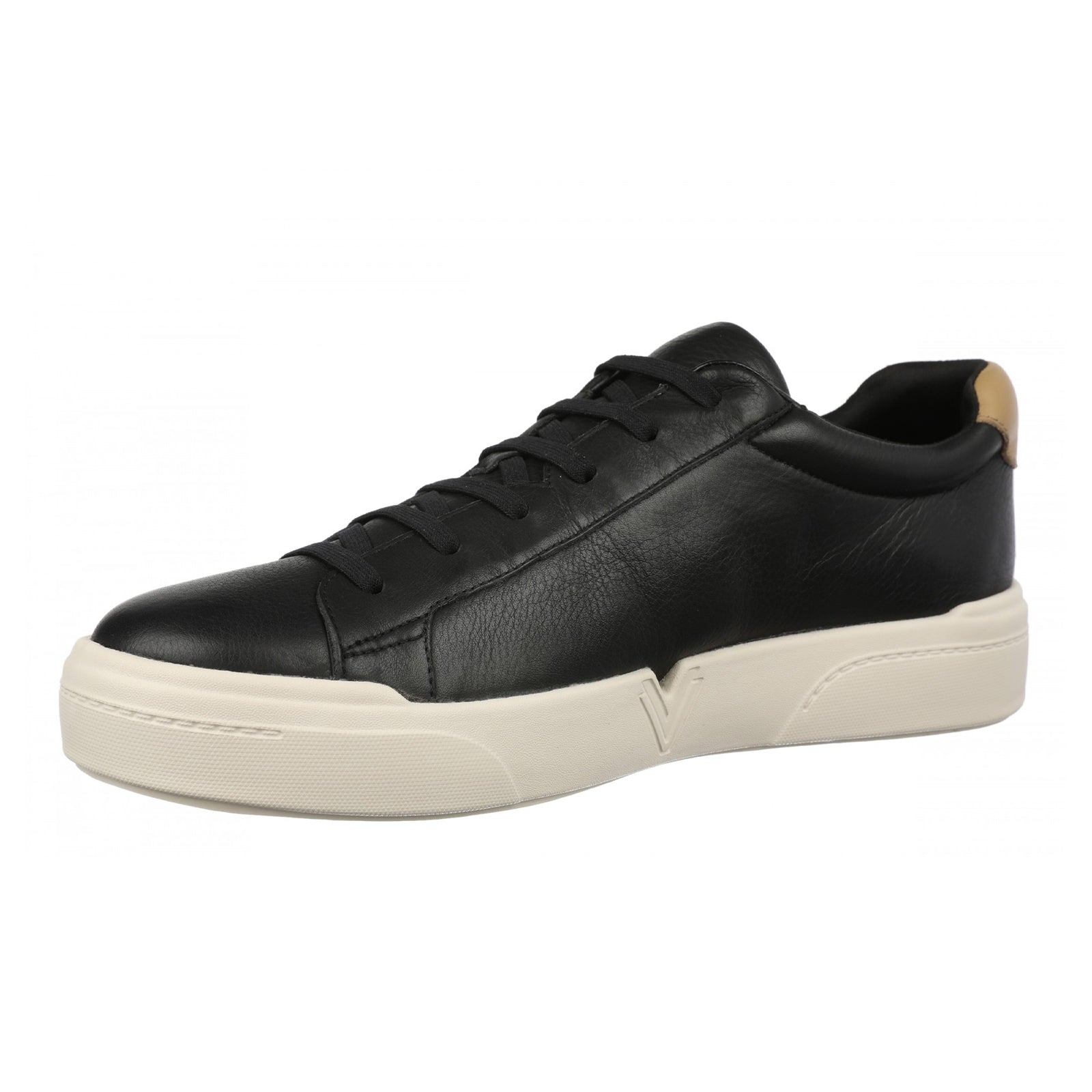 Vionic Colbie Tumbled Leather Mens Trainers#color_black