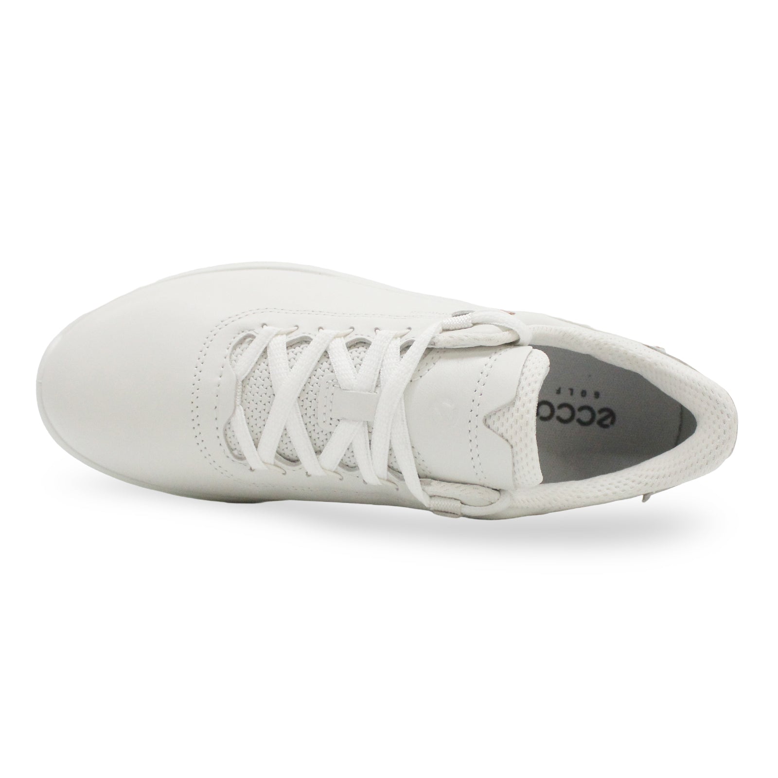 Ecco Golf S-Casual Leather Womens Trainers#color_white