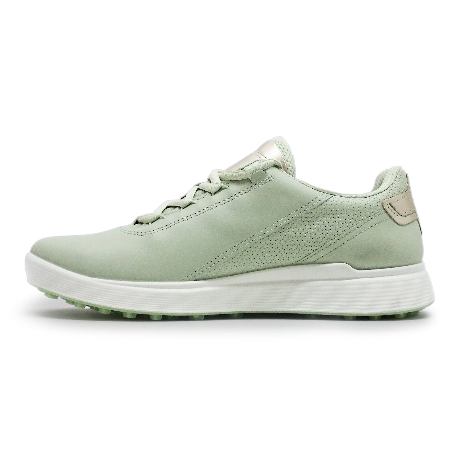 Ecco Golf S-Casual Leather Womens Trainers#color_matcha gold metallic