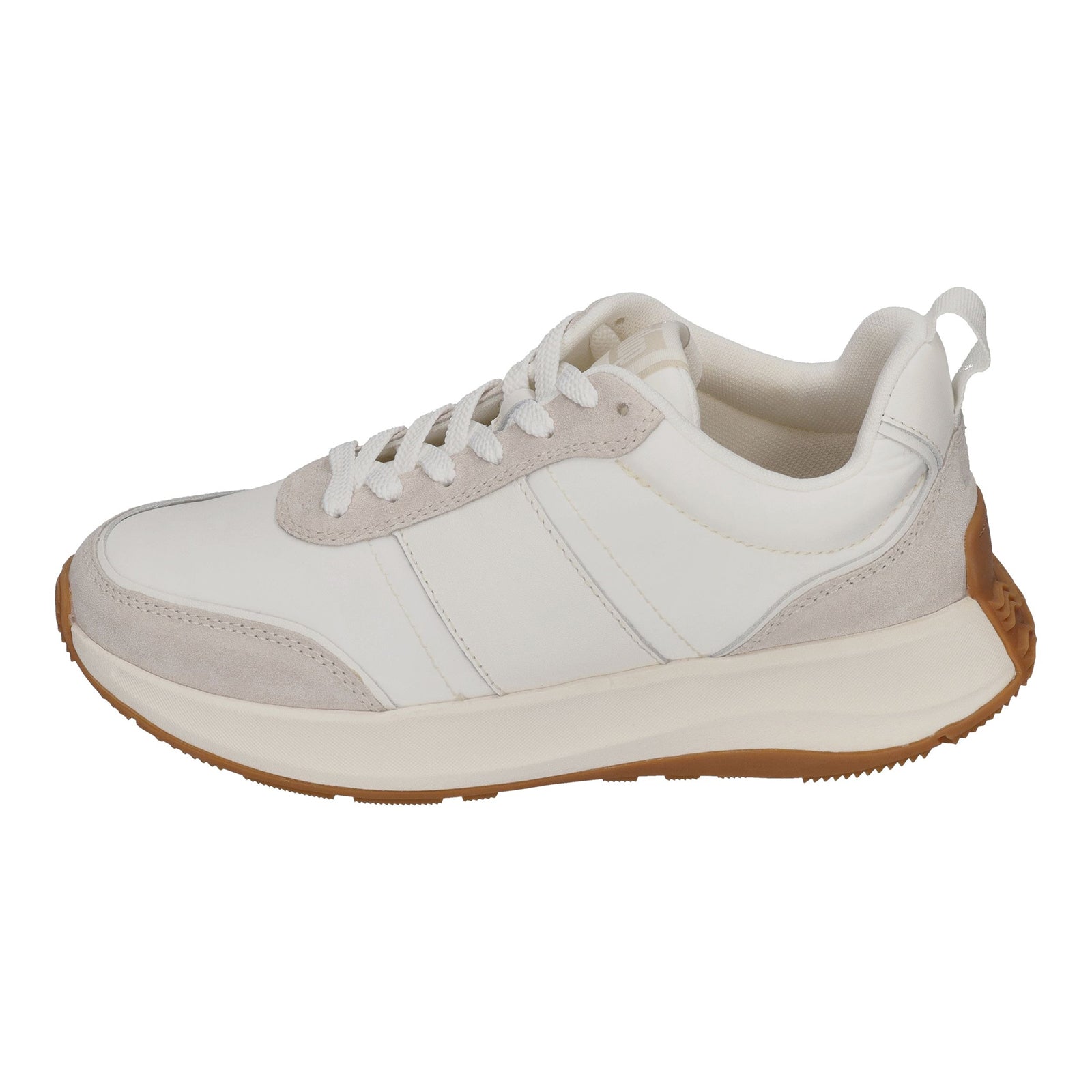 FitFlop F Mode Flow Suede Leather Womens Trainers#color_urban white mix