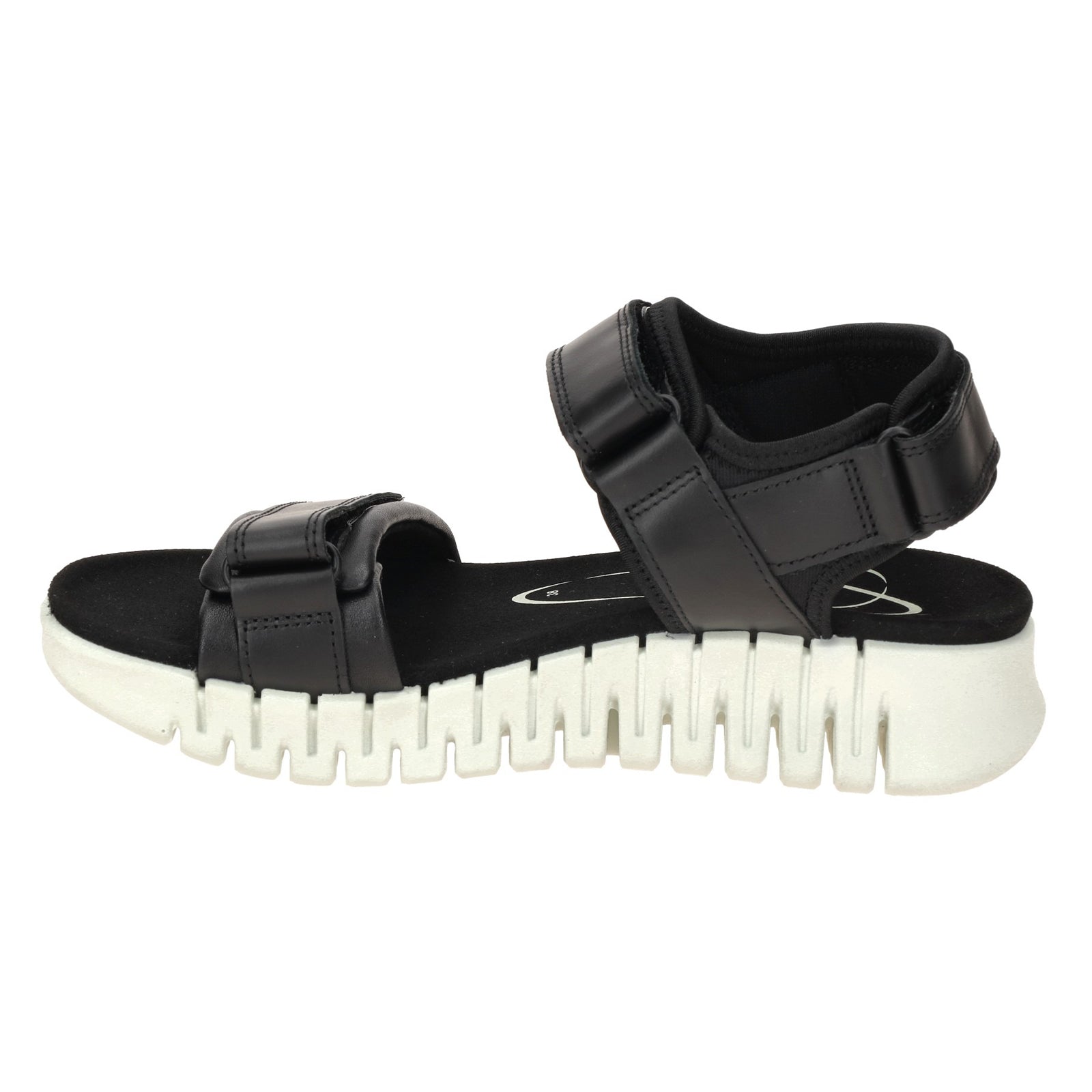 Ecco Gruuv Sol Leather Textile Womens Sandals#color_black