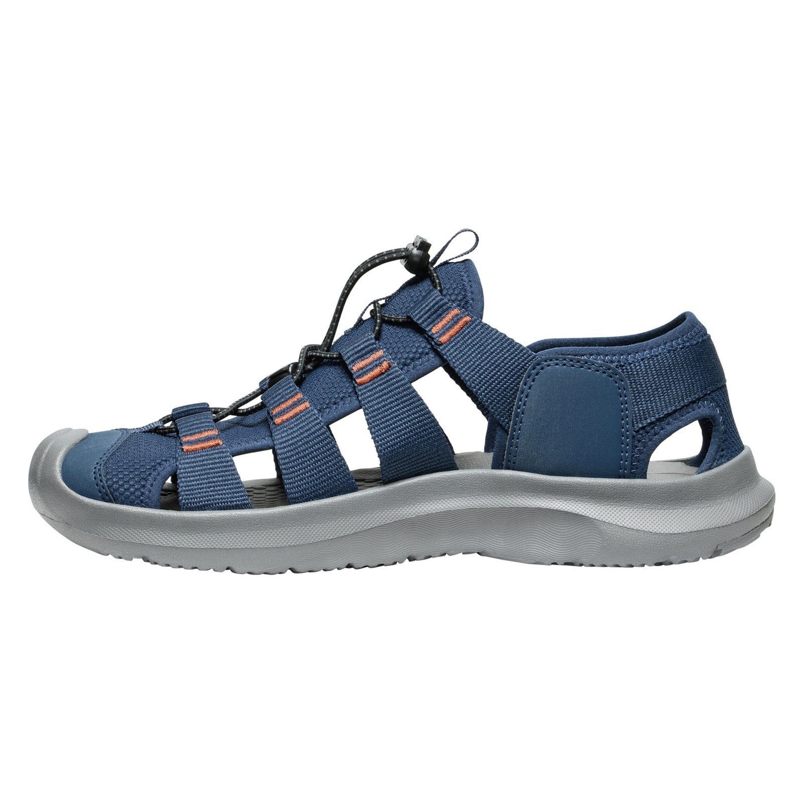 Keen Seanik H2 Synthetic Textile Mens Sandals#color_naval academy gold flame