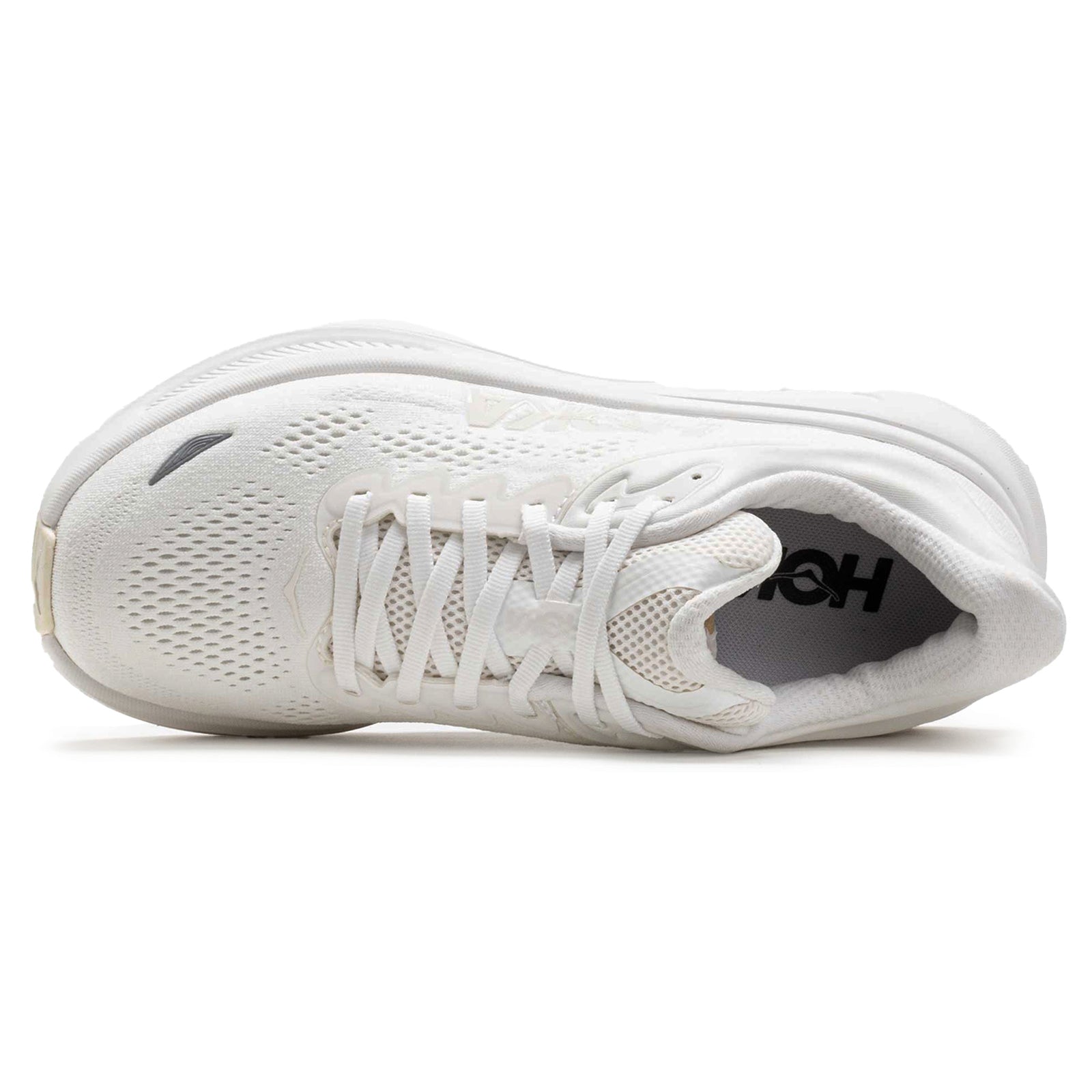 Hoka Bondi 9 Textile Synthetic Mens Trainers#color_white white
