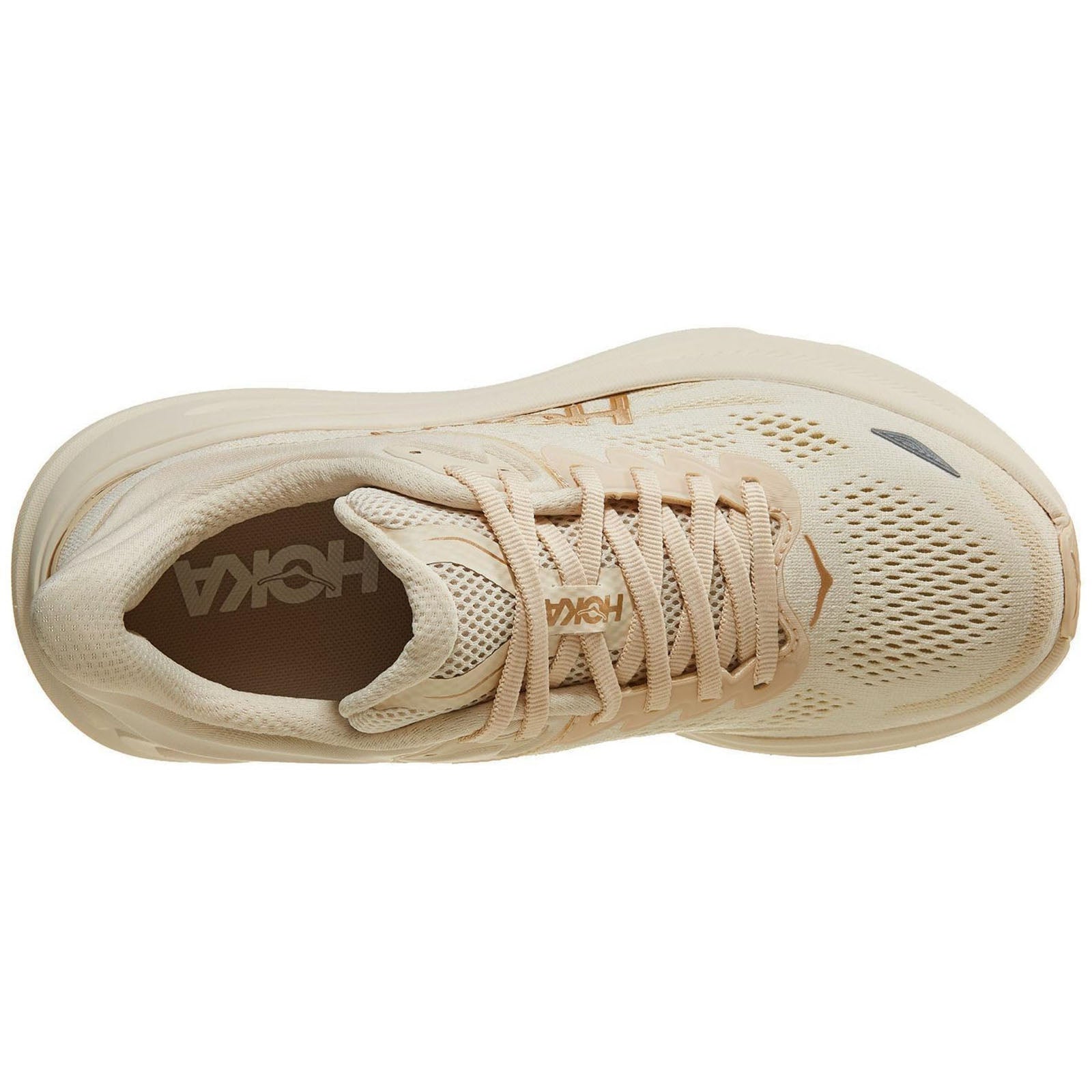 Hoka Bondi 9 Textile Synthetic Womens Trainers#color_vanilla birch