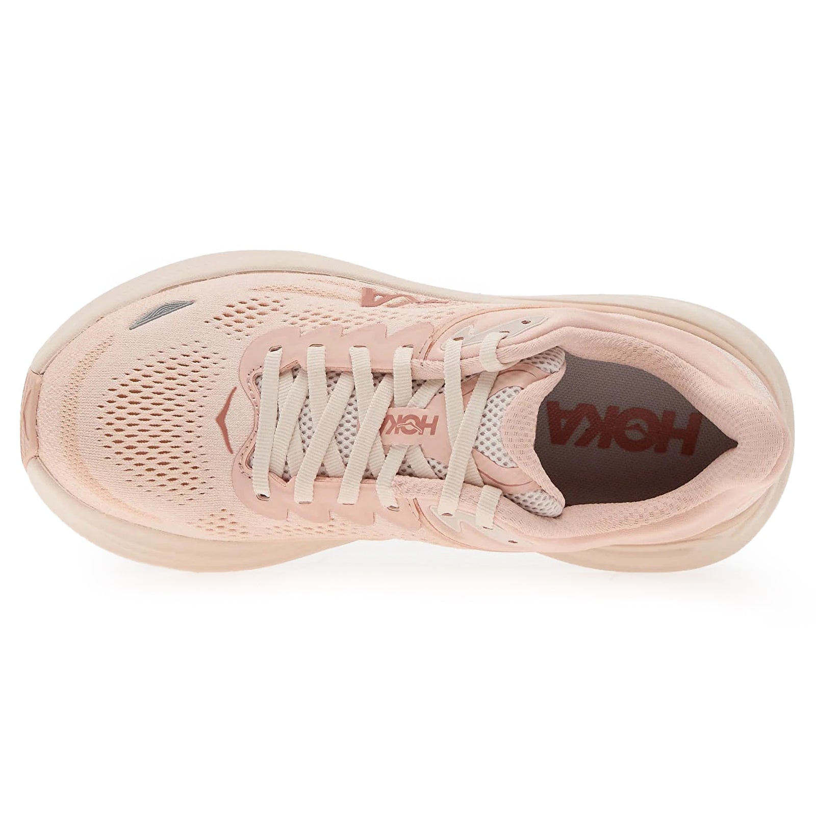 Hoka Bondi 9 Textile Synthetic Womens Trainers#color_rose latte rose cream