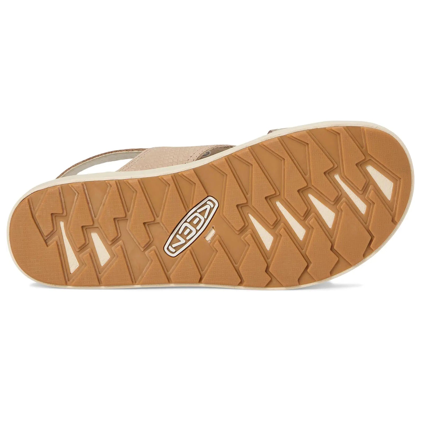Keen Elle Luxe Cross Strap Leather Womens Sandals#color_plaza taupe brindle