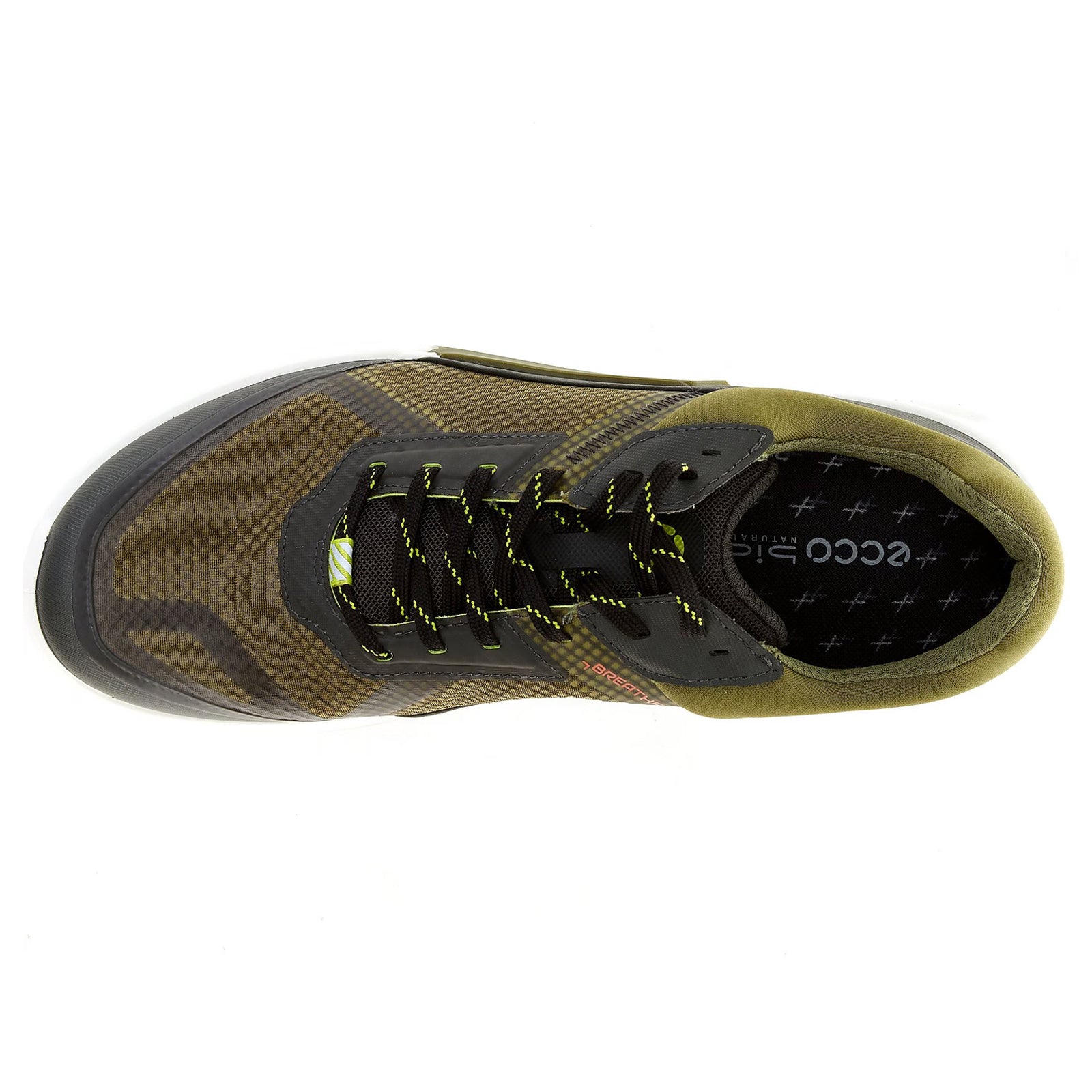 Ecco Biom 2.1 X Mountain Textile Mens Trainers#color_peat acorn lime punch