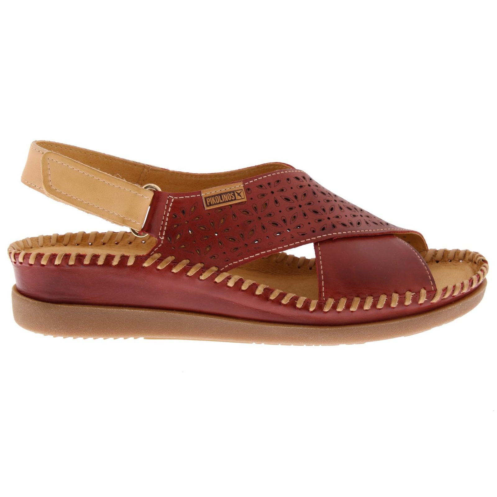 Pikolinos Cadaques W8K-0848C1 Leather Womens Sandals#color_sandia