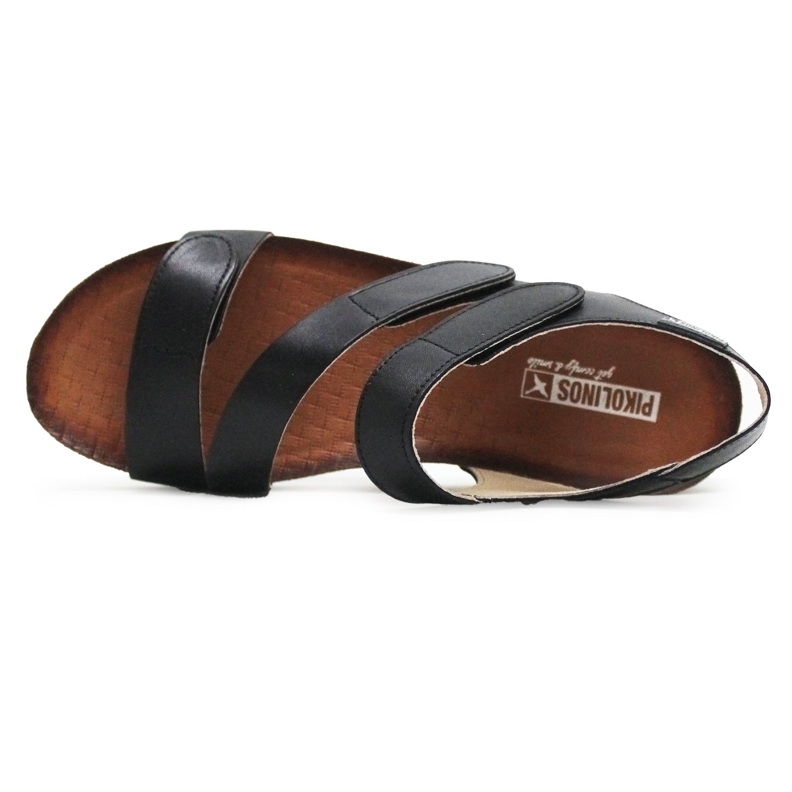 Pikolinos Mahon W9E-0889 Leather Womens Sandals#color_black