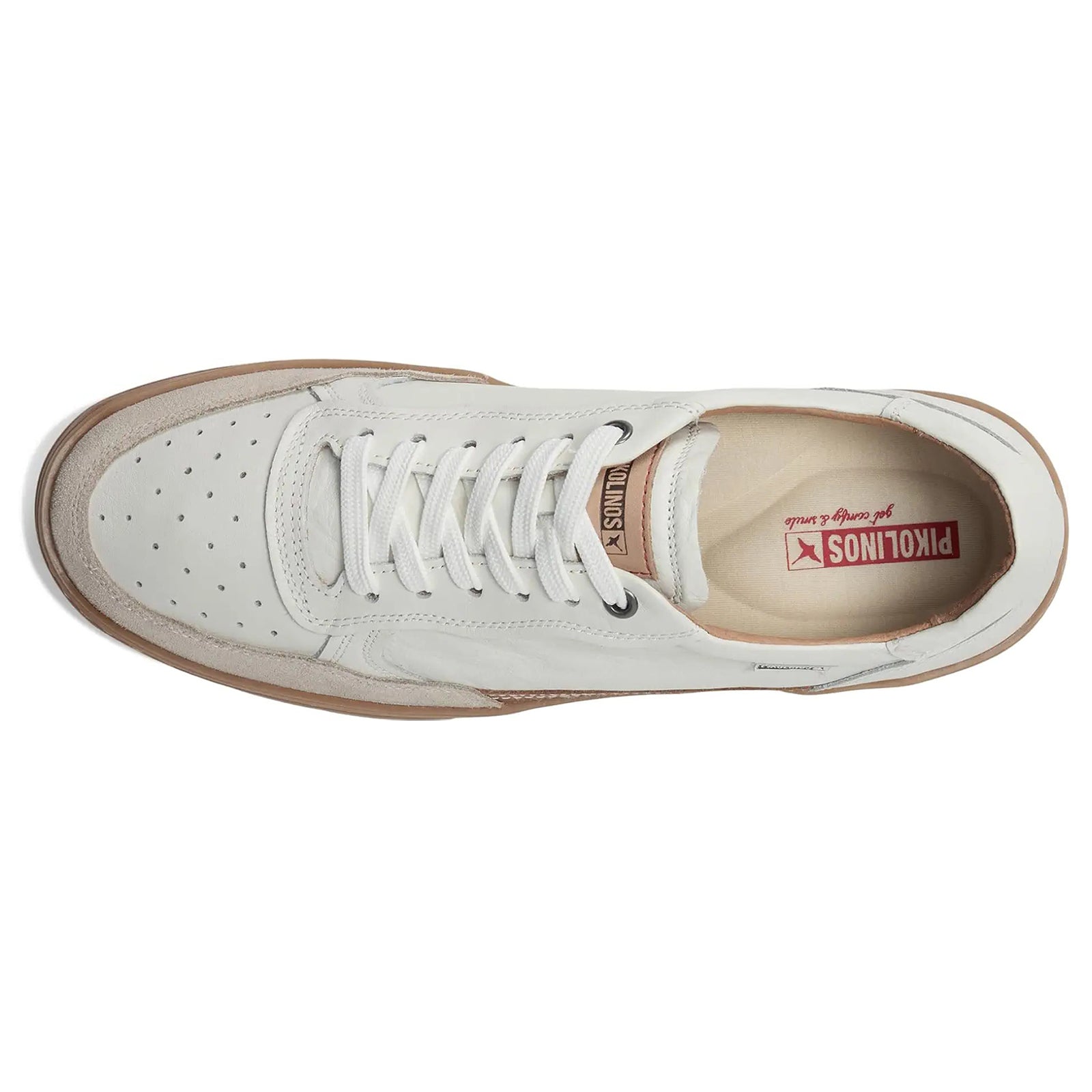 Pikolinos Xativa M1K Leather Mens Trainers#color_off white
