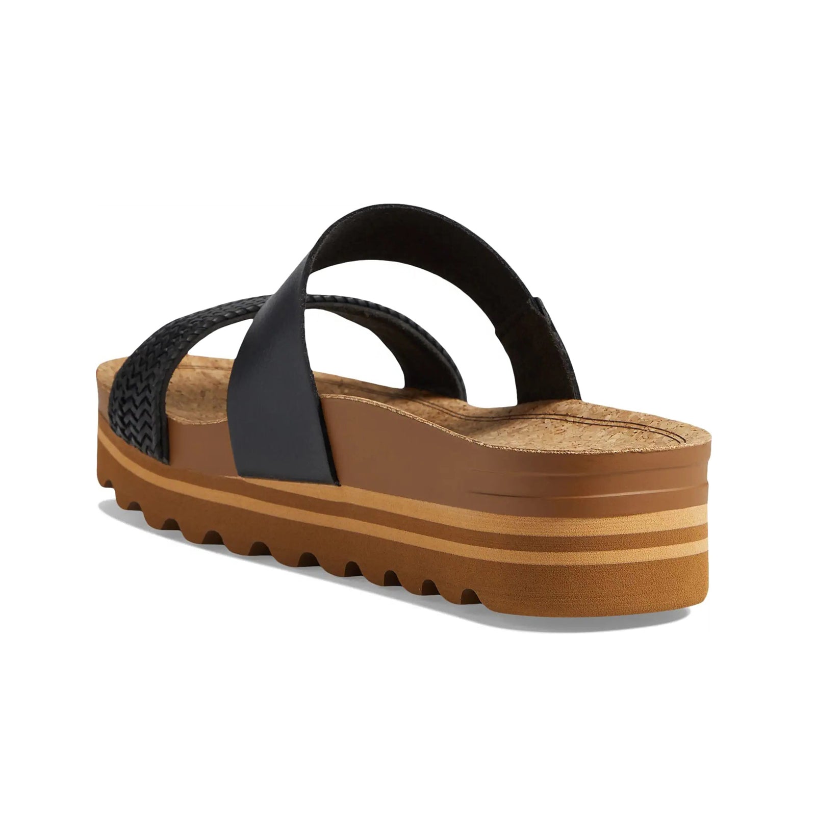 Reef Cushion Vista Hi Vegan Leather Womens Sandals#color_black braid