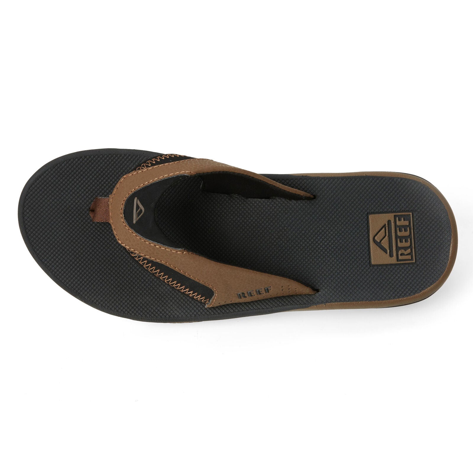 Reef Fanning Synthetic Nubuck Mens Sandals#color_black tan