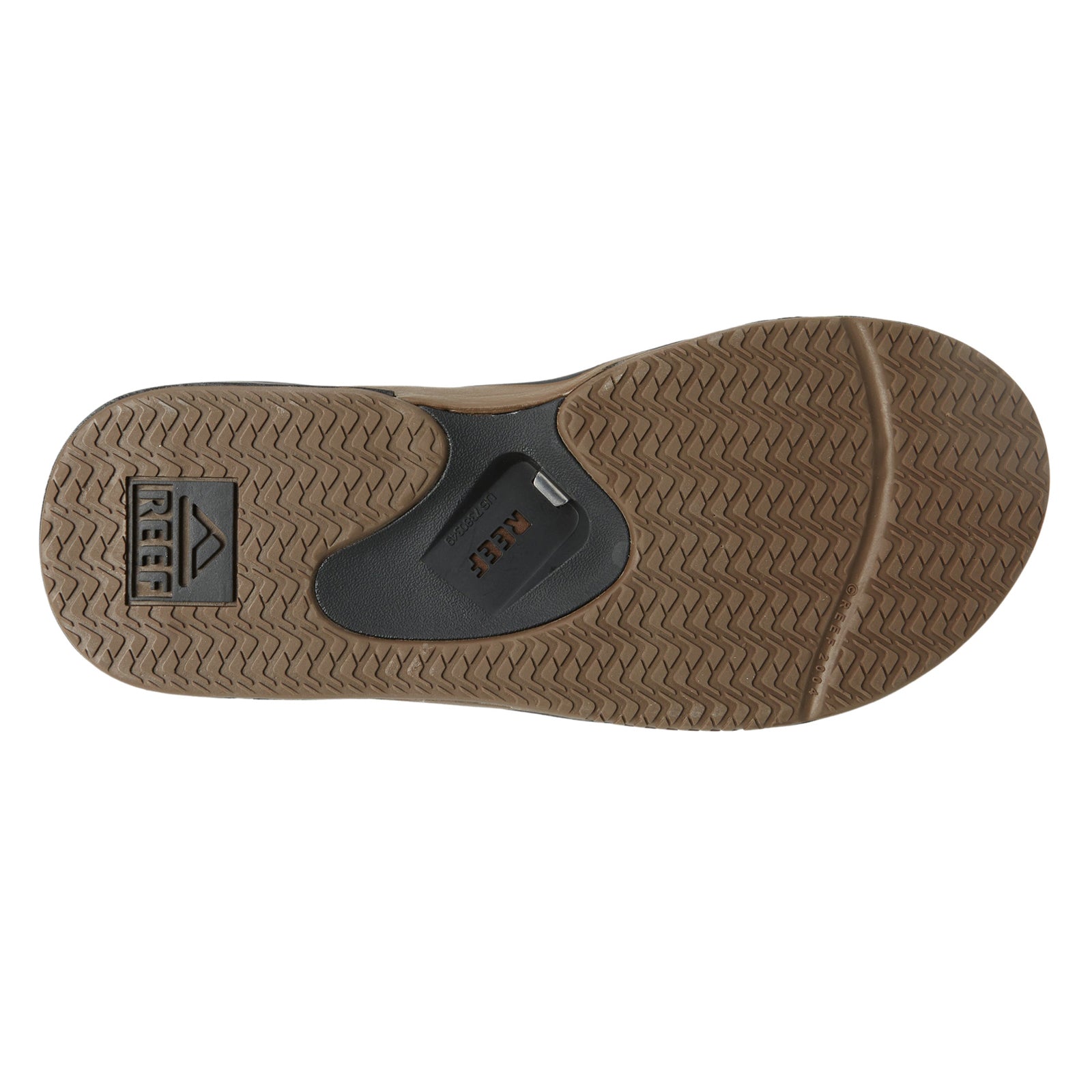 Reef Fanning Synthetic Nubuck Mens Sandals#color_black tan