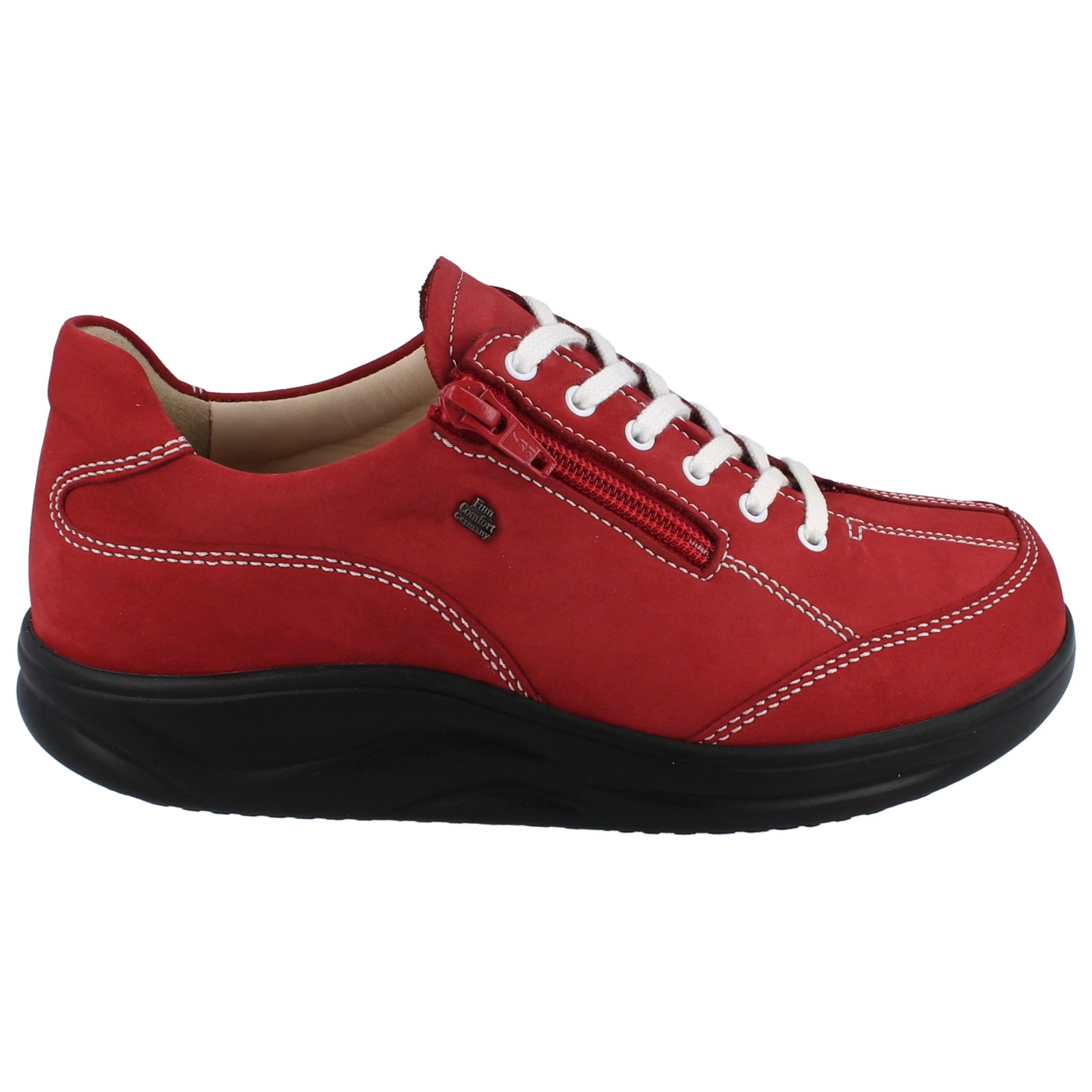 Finn Comfort Otaru Nubuck Leather Womens Shoes#color_chili