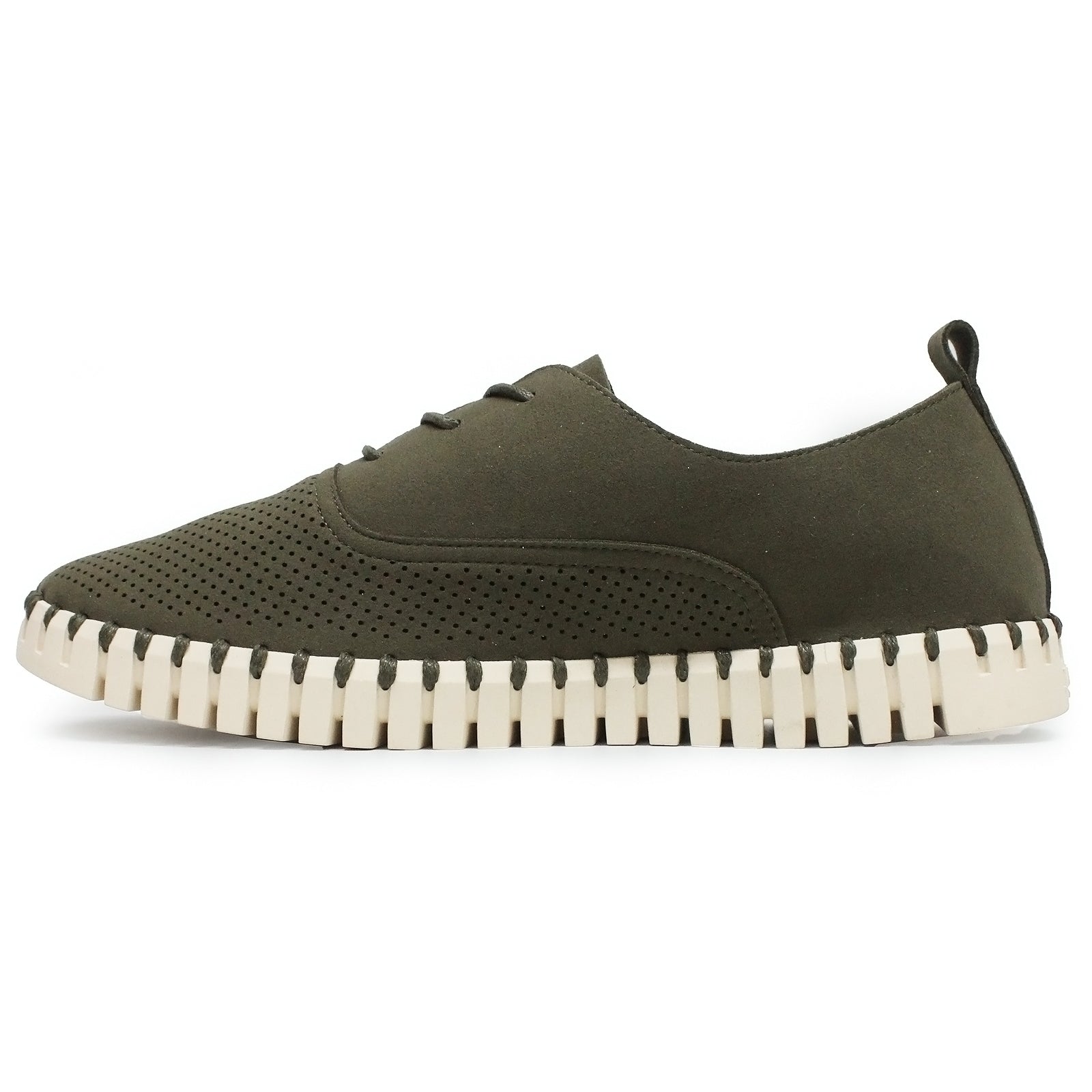Ilse Jacobsen Tulip 145 Nylon Polyurethane Mens Shoes#color_deep olive pearled ivory