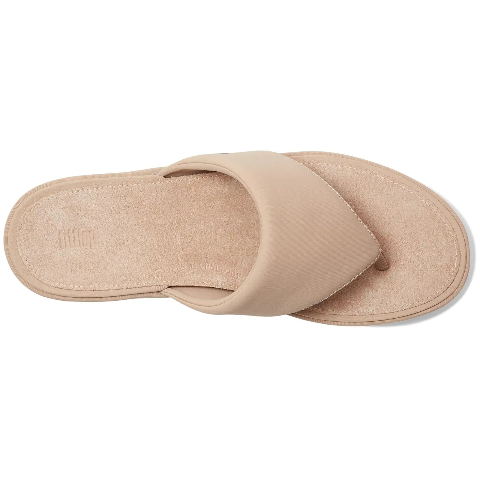 FitFlop Platfforms Wedge Toe Post Fabric Synthetic Womens Sandals#color_classic beige