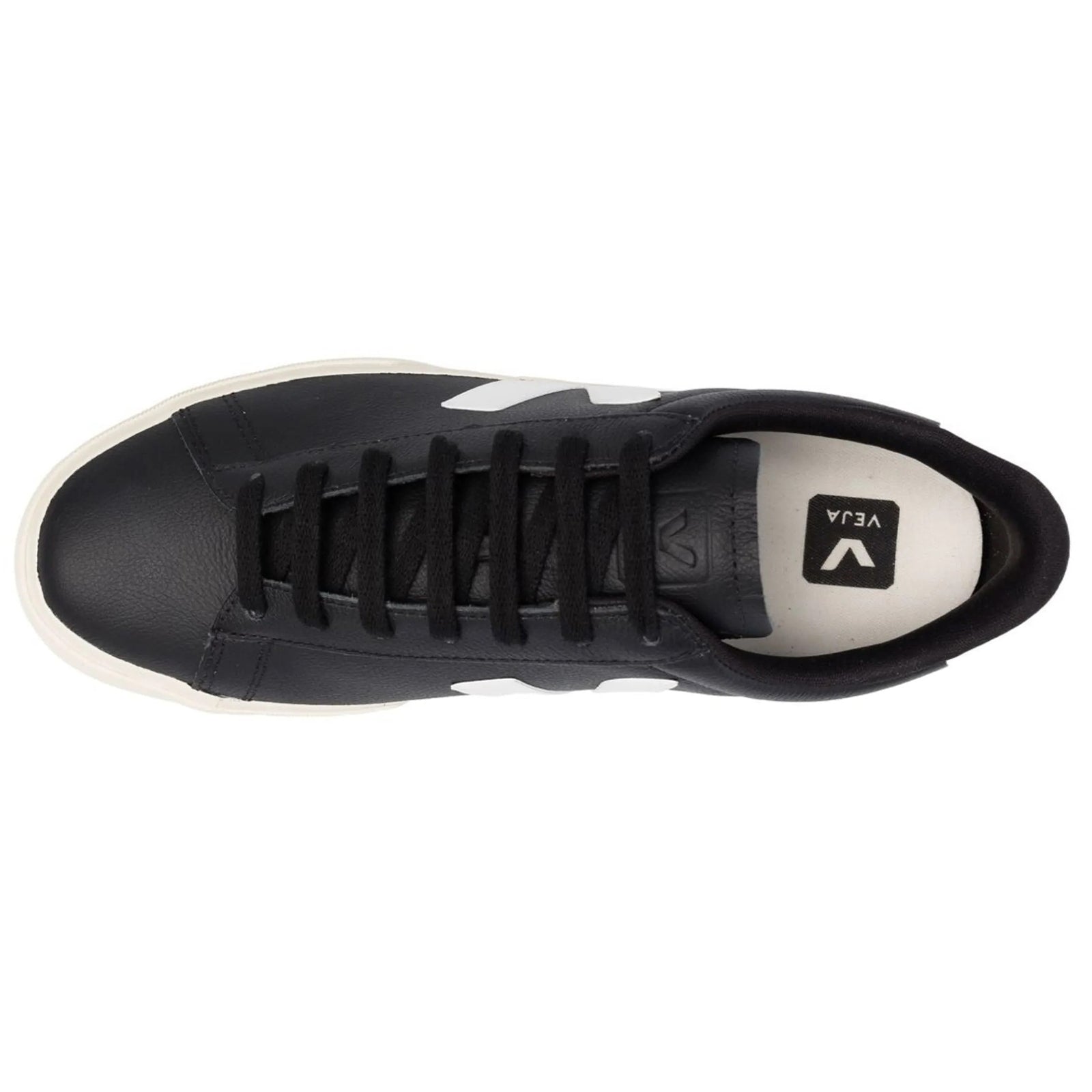 Veja Campo Chromefree Leather Mens Trainers#color_black white